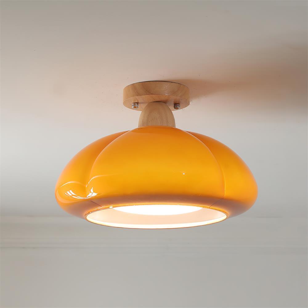 Ambrina Amber Glass Semi Flush Mount Ceiling Light - Letslighting