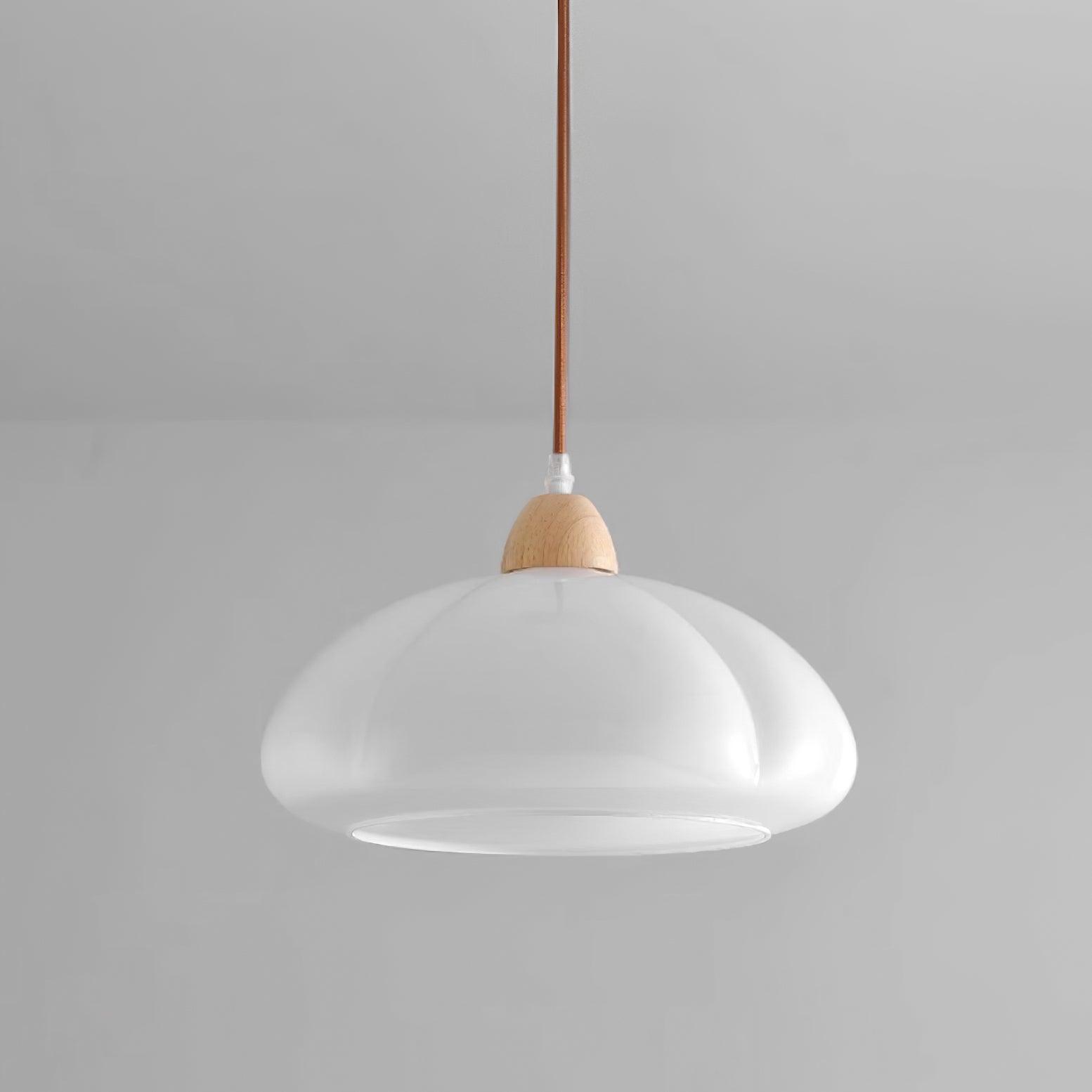 Pendelleuchte Abgerundeter Glasschirm Holzakzent Verspielt Modern-Letslighting