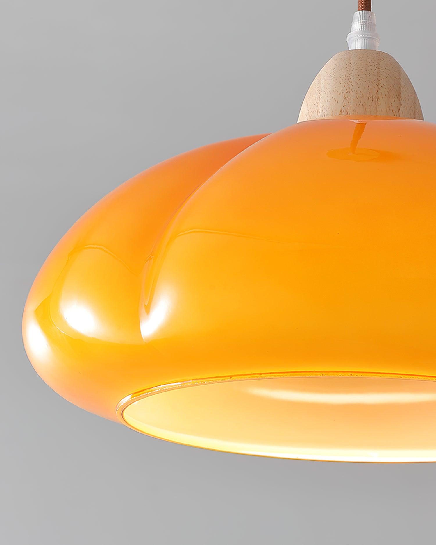 Pendelleuchte Abgerundeter Glasschirm Holzakzent Verspielt Modern-Letslighting