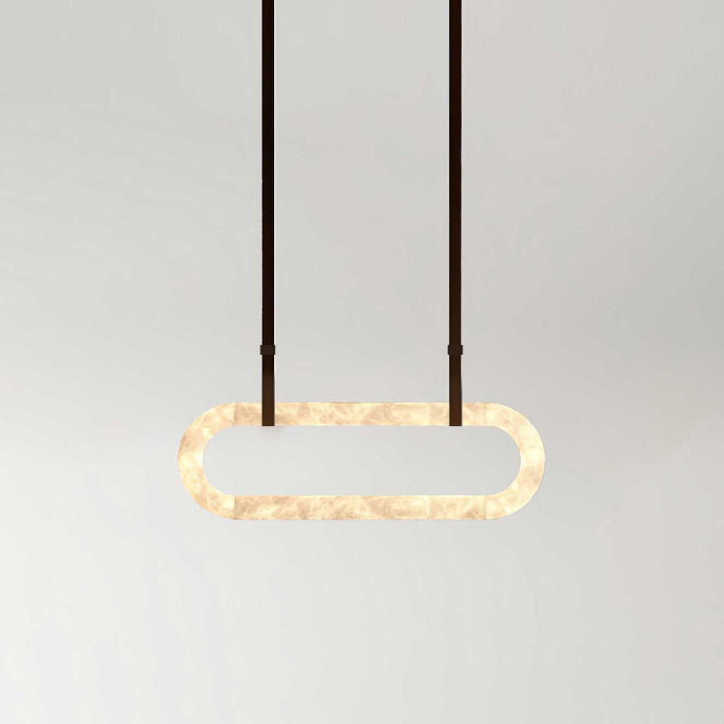 Vista Modern Minimalist Art Alabaster Metal Chandelier - Letslighting