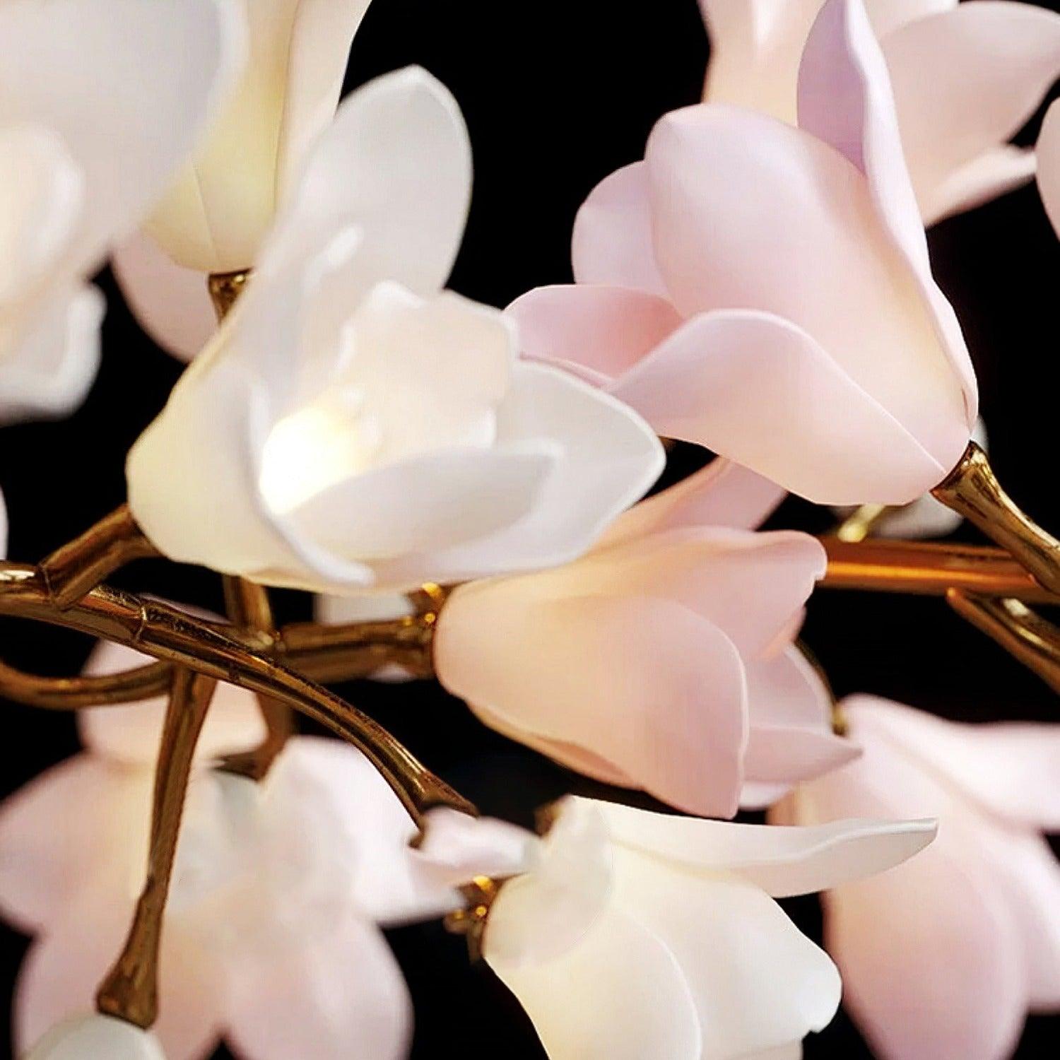 Lustra Kronleuchter Messing Keramik Blüte-Letslighting