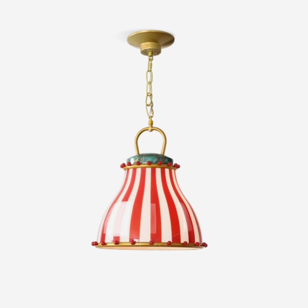 Red and white stripes Glass Pendant Lamp - Letslighting
