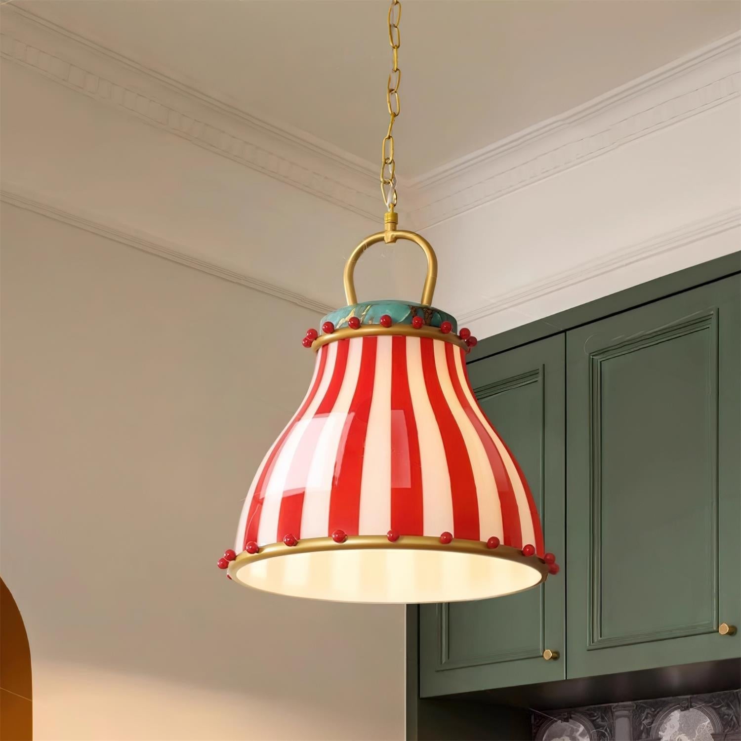 Red and white stripes Glass Pendant Lamp - Letslighting