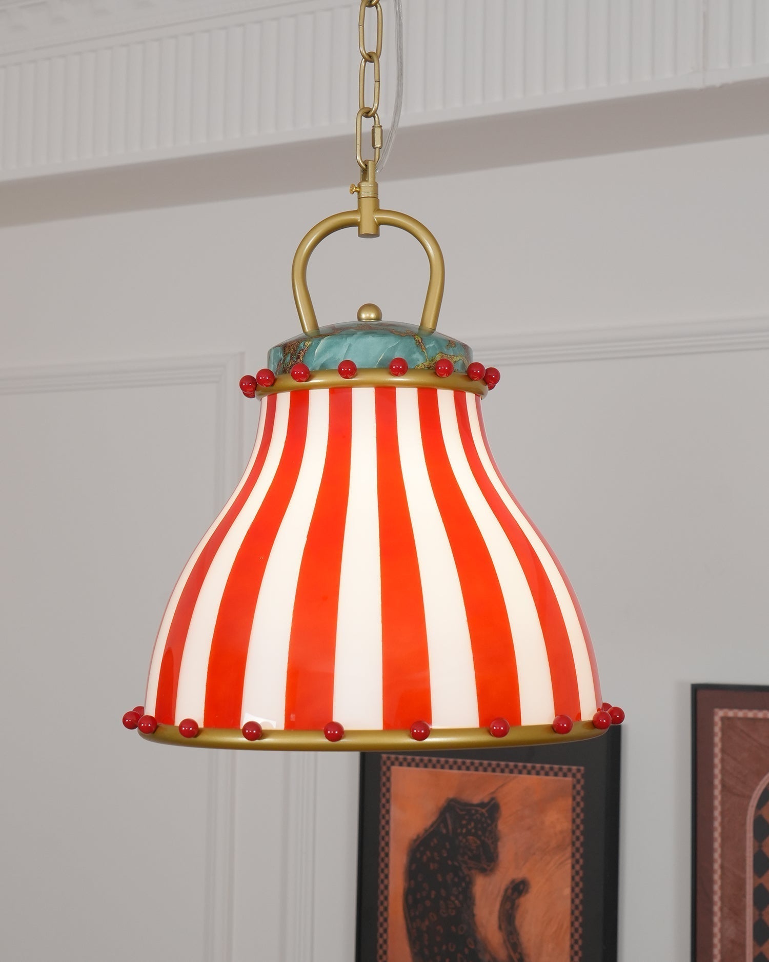 Red and white stripes Glass Pendant Lamp - Letslighting