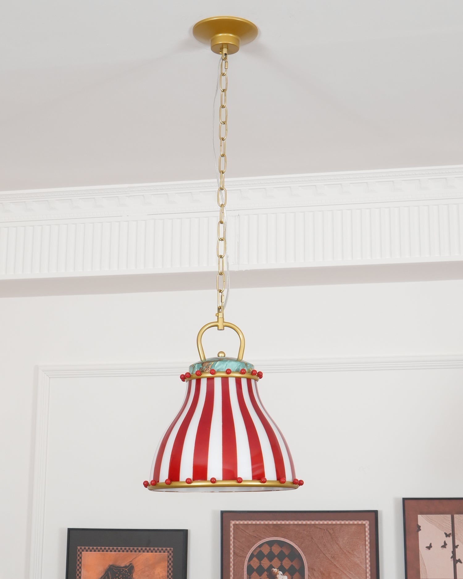 Red and white stripes Glass Pendant Lamp - Letslighting