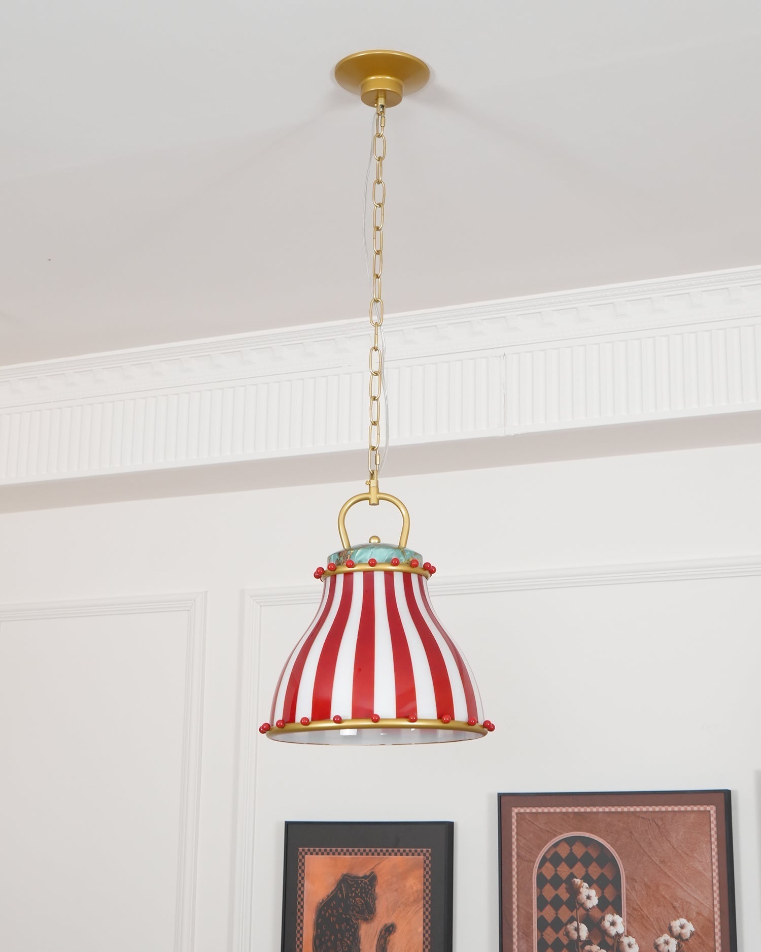 Red and white stripes Glass Pendant Lamp - Letslighting