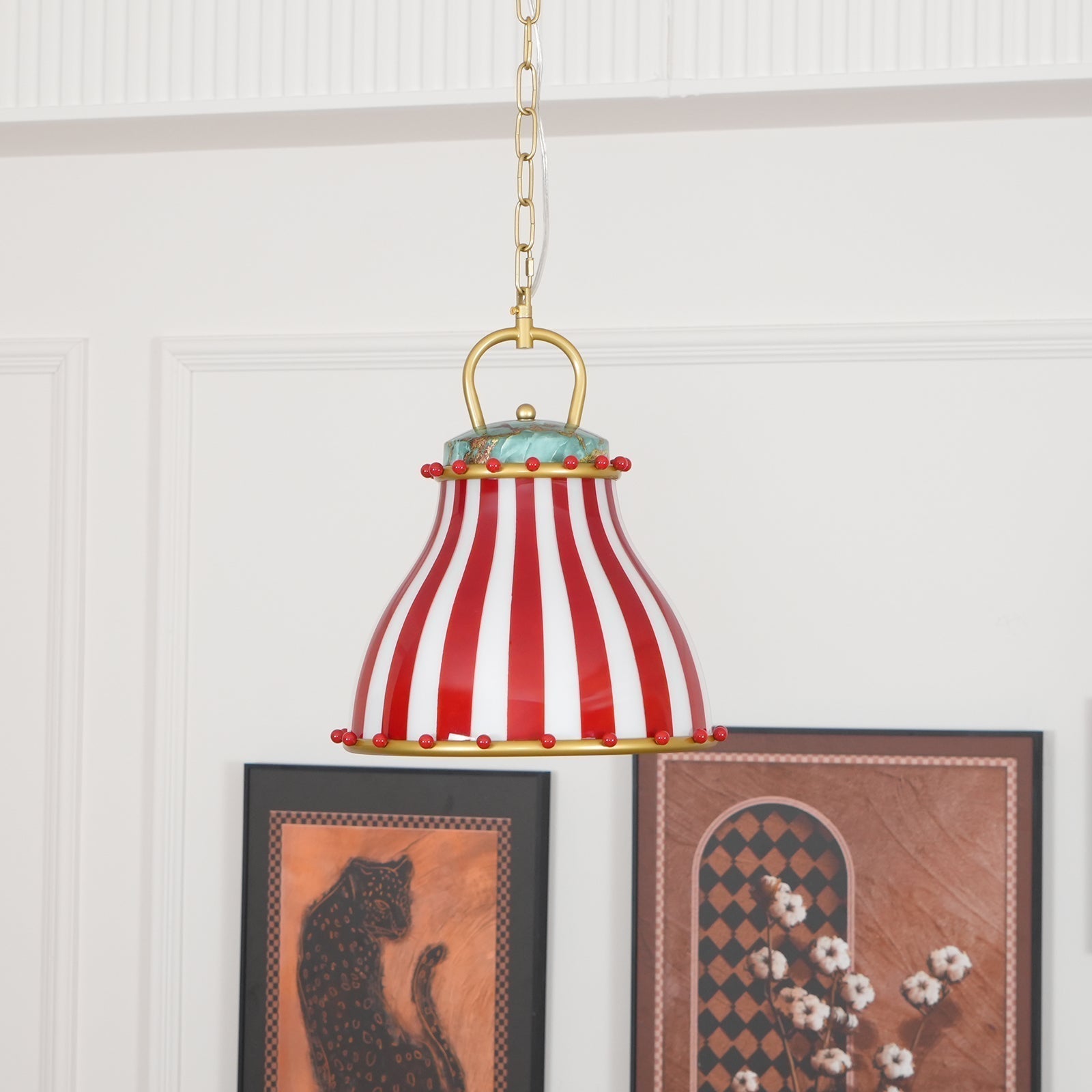 Red and white stripes Glass Pendant Lamp - Letslighting