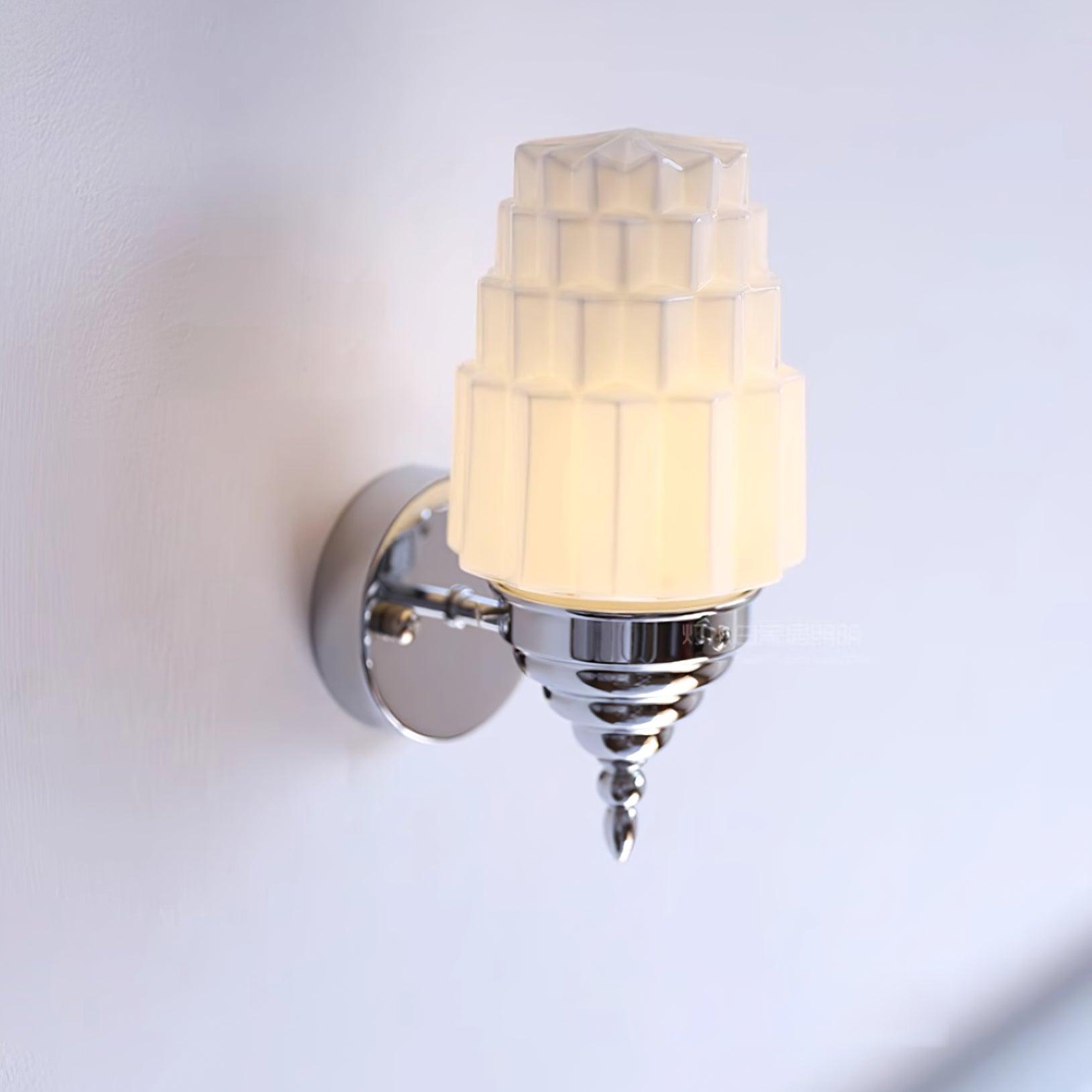 Wandleuchte Metall Körper Glas Zylinder Schirm Art Deco Schlafzimmer-Letslighting