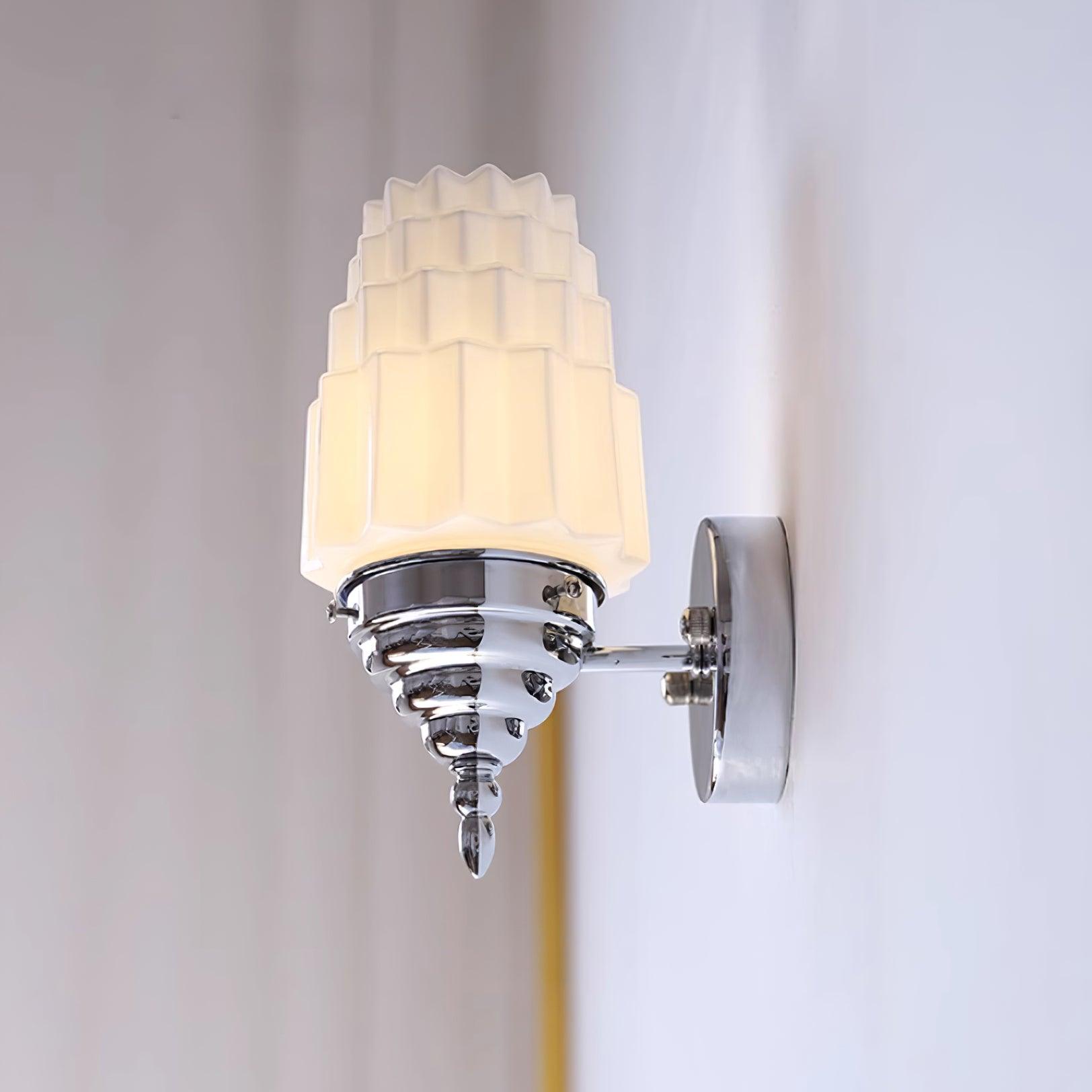 Wandleuchte Metall Körper Glas Zylinder Schirm Art Deco Schlafzimmer-Letslighting