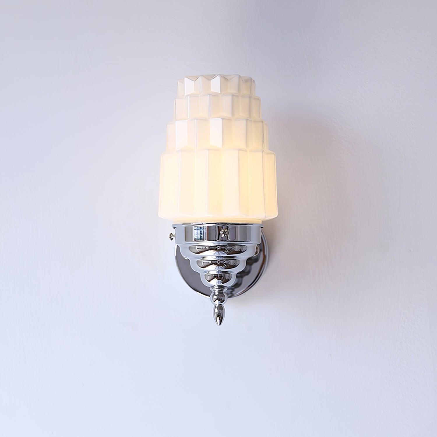 Wandleuchte Metall Körper Glas Zylinder Schirm Art Deco Schlafzimmer-Letslighting