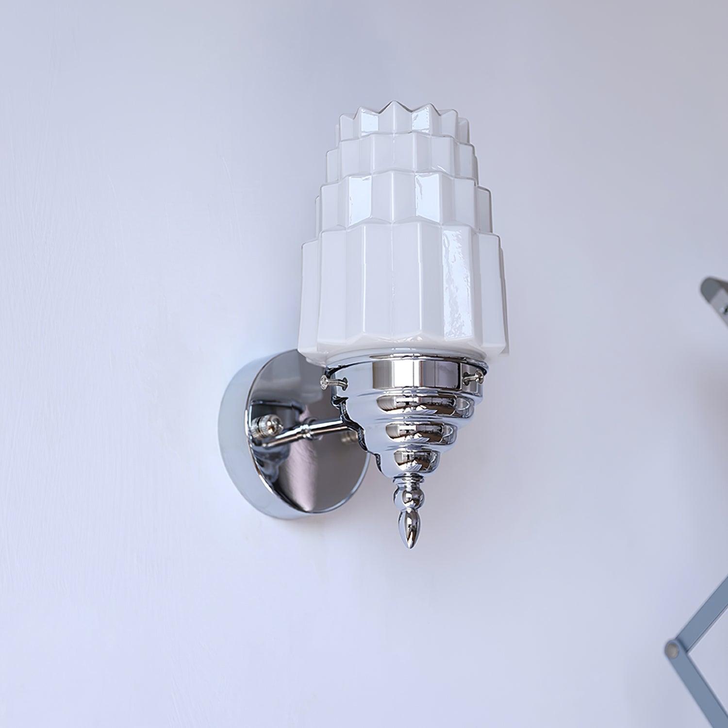 Wandleuchte Metall Körper Glas Zylinder Schirm Art Deco Schlafzimmer-Letslighting