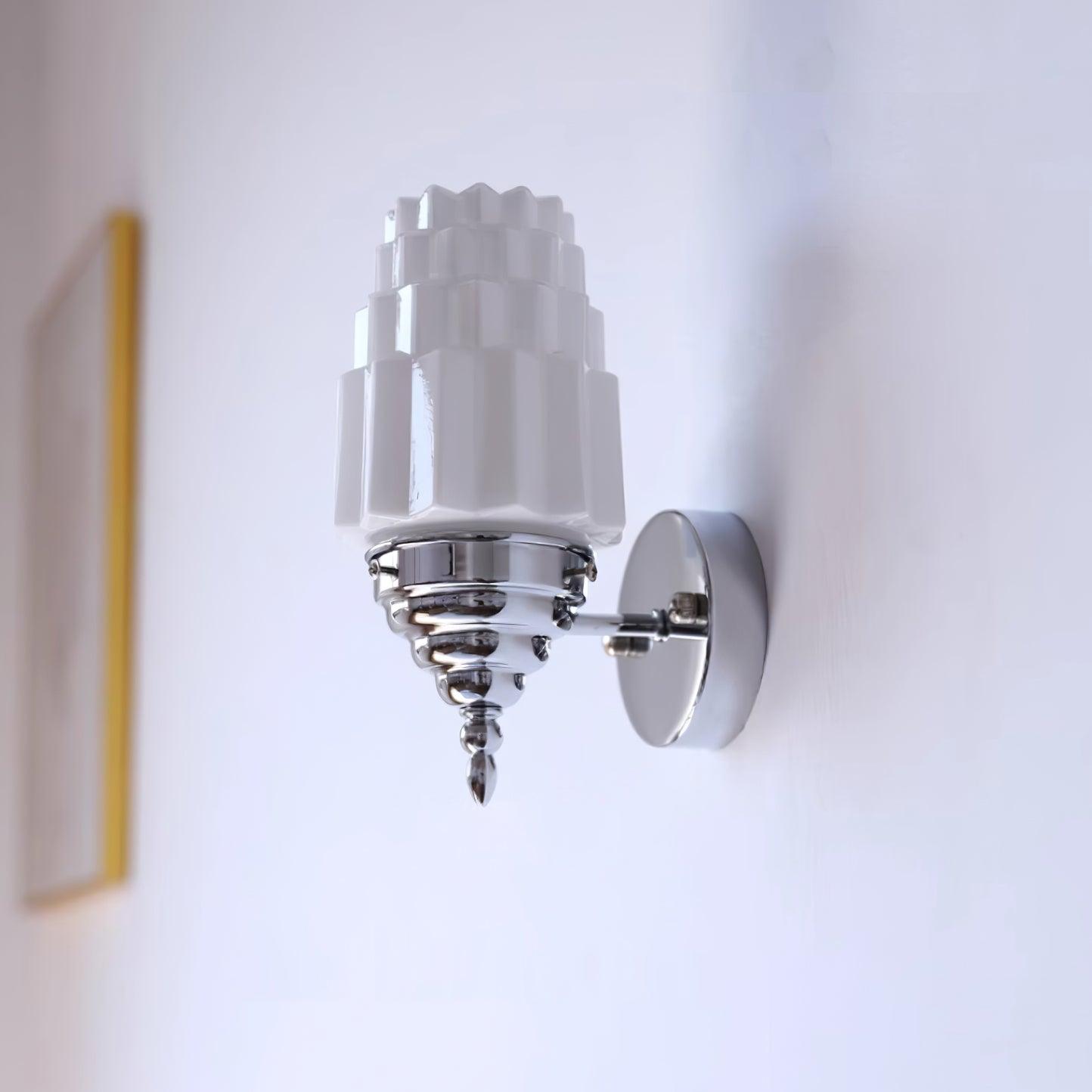 Wandleuchte Metall Körper Glas Zylinder Schirm Art Deco Schlafzimmer-Letslighting