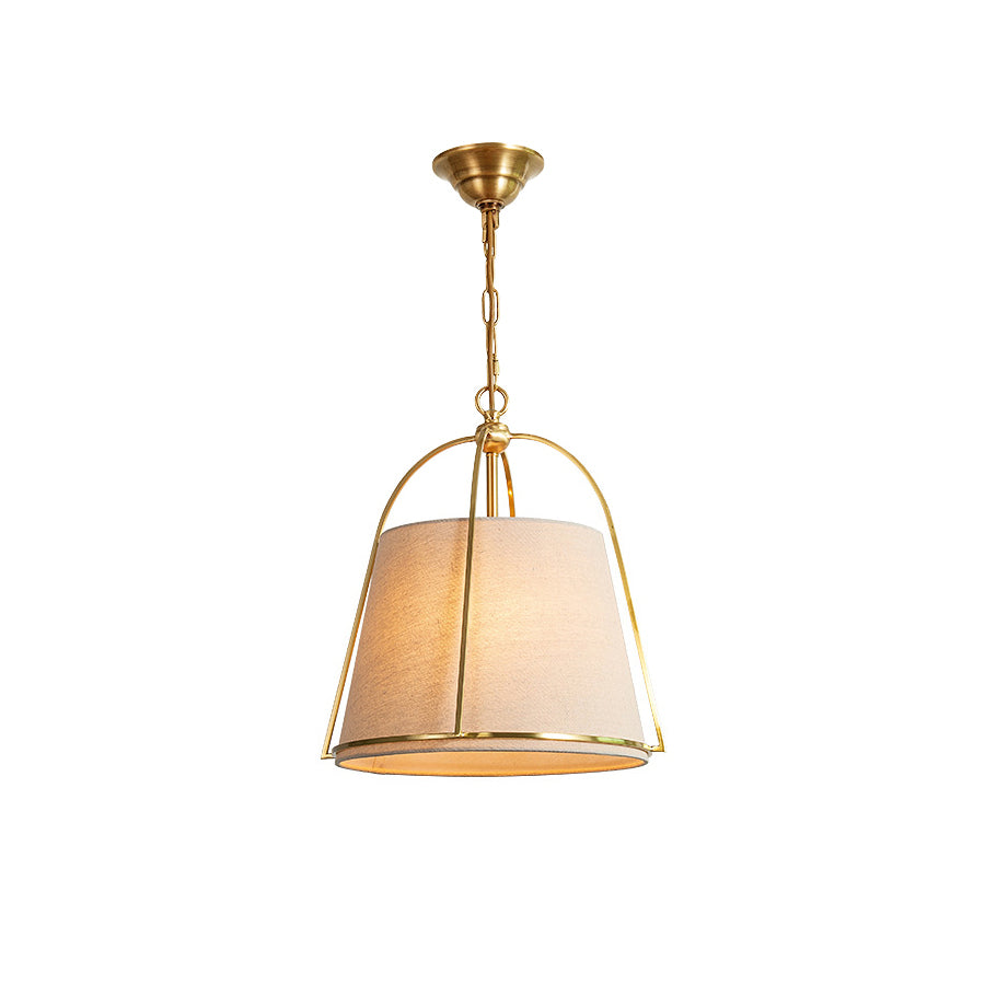 Yonder Traditionell Klassisch Messing Stoff Pendelleuchte-Letslighting
