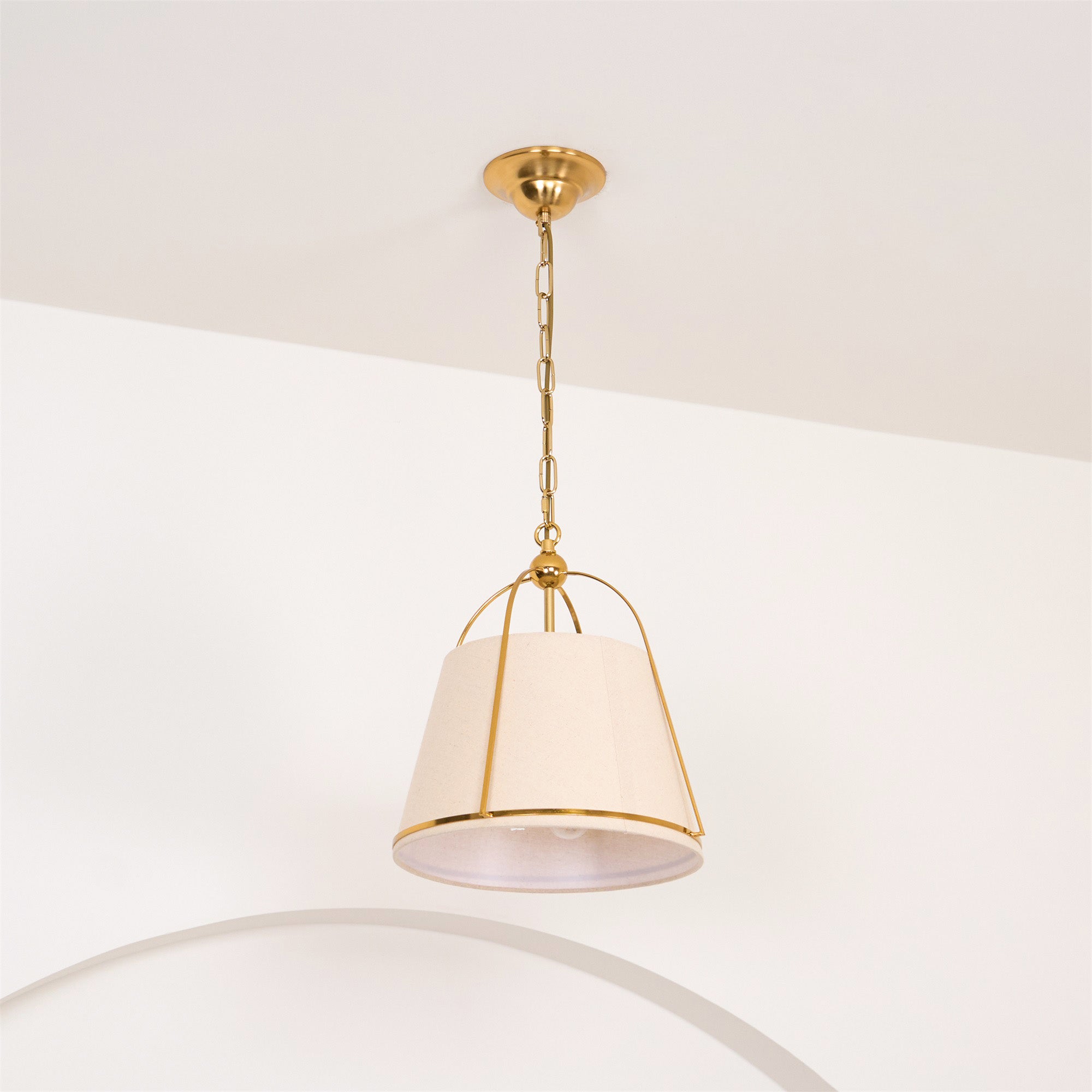 Yonder Traditionell Klassisch Messing Stoff Pendelleuchte-Letslighting