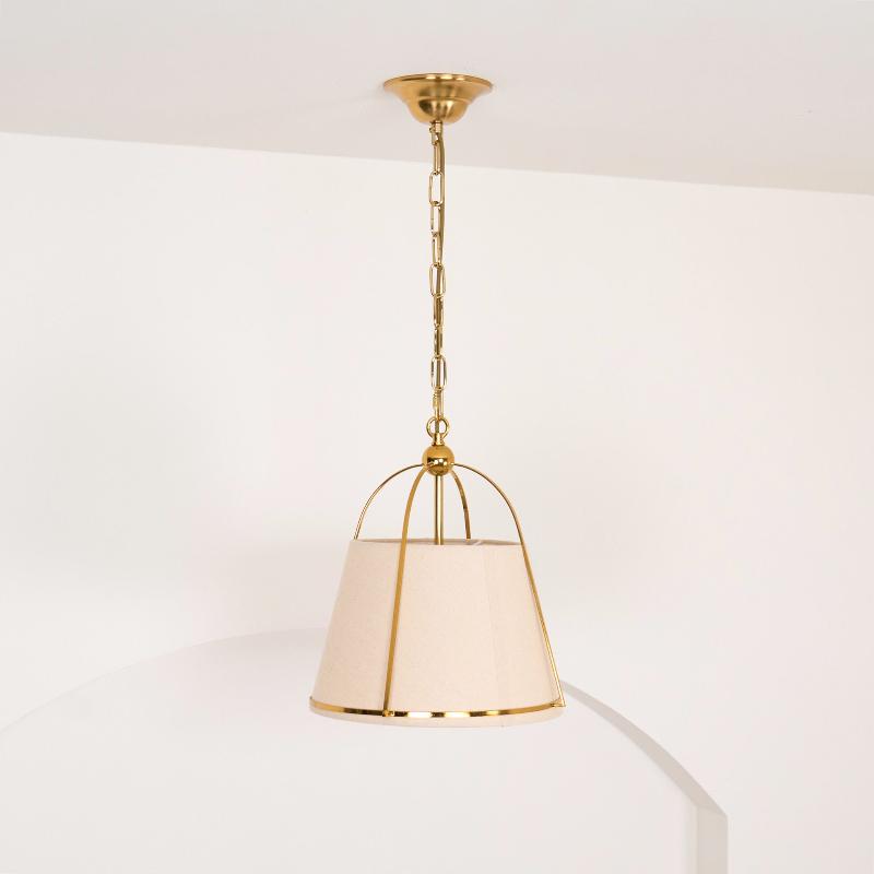 Yonder Traditionell Klassisch Messing Stoff Pendelleuchte-Letslighting