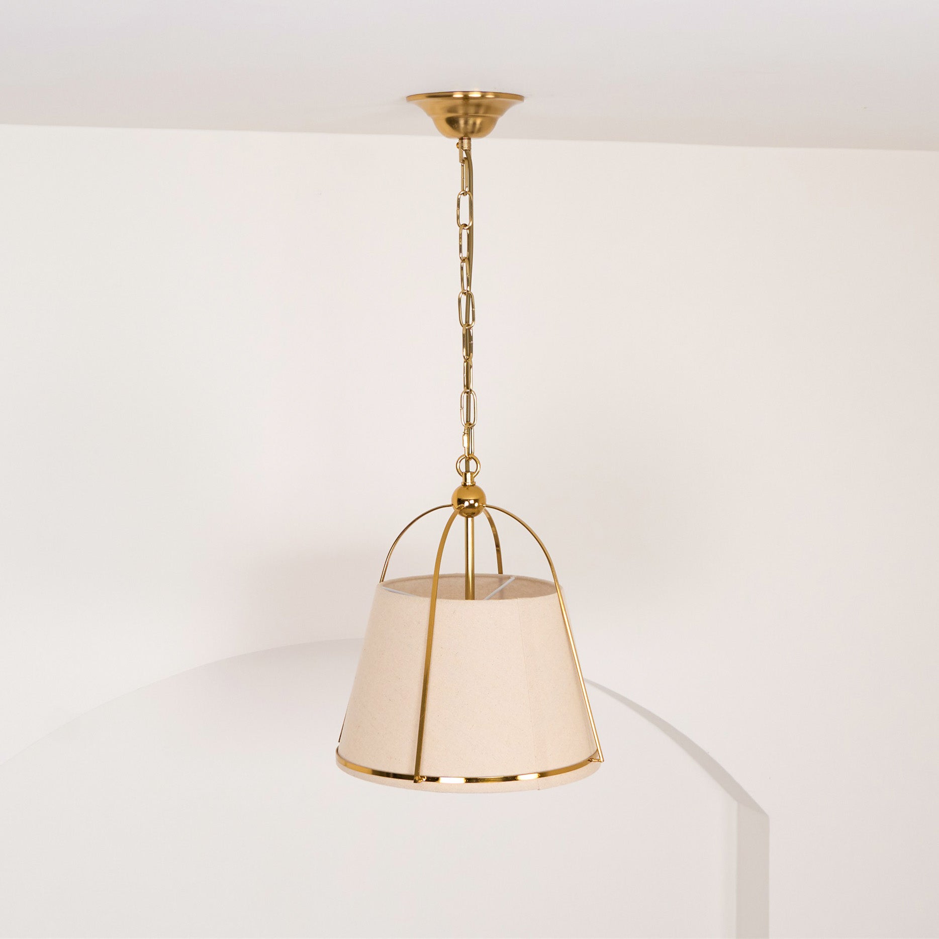 Yonder Traditionell Klassisch Messing Stoff Pendelleuchte-Letslighting