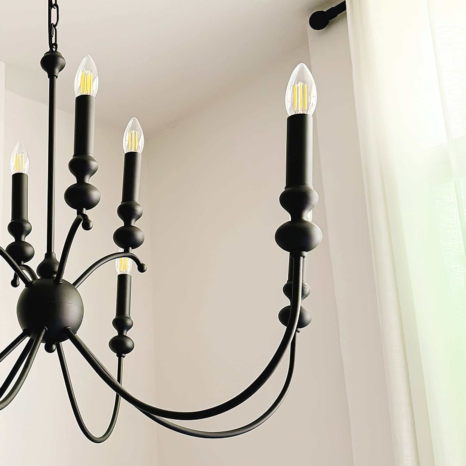 Crest Vintage Industrie Schwarz Kronleuchter-Letslighting