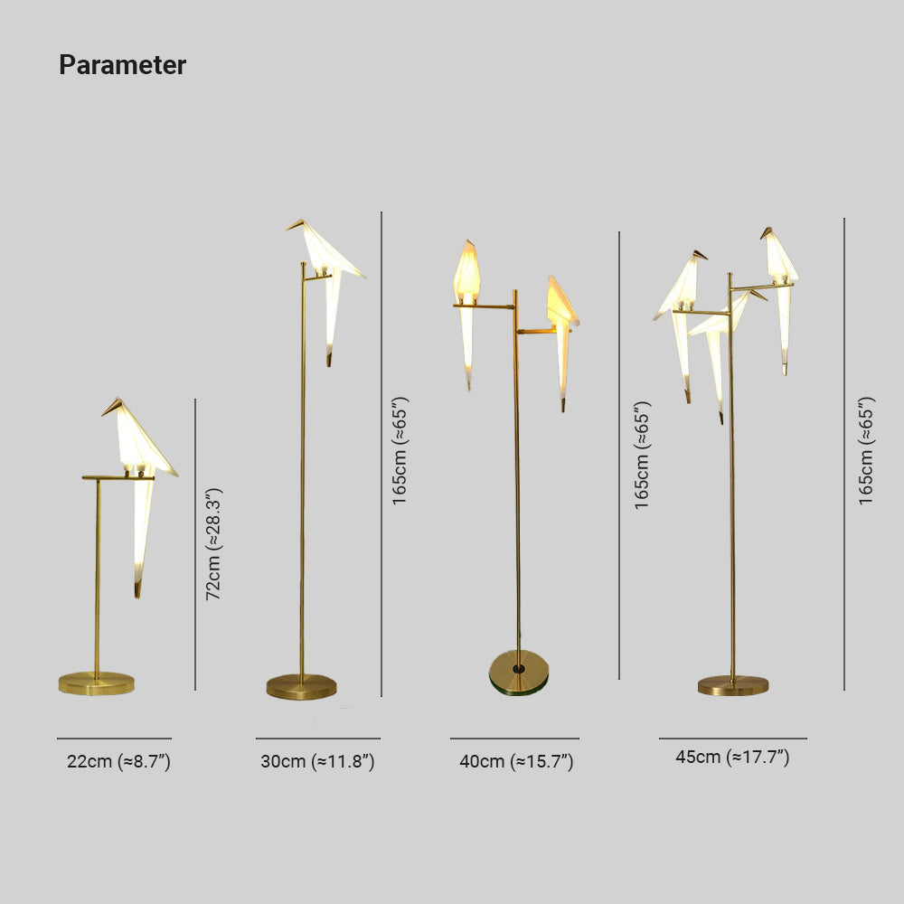 Arisha Vogel Tischlampe/Stehlampe, Gold, 1/2/3 Flammig, Metall, Schlafzimmer