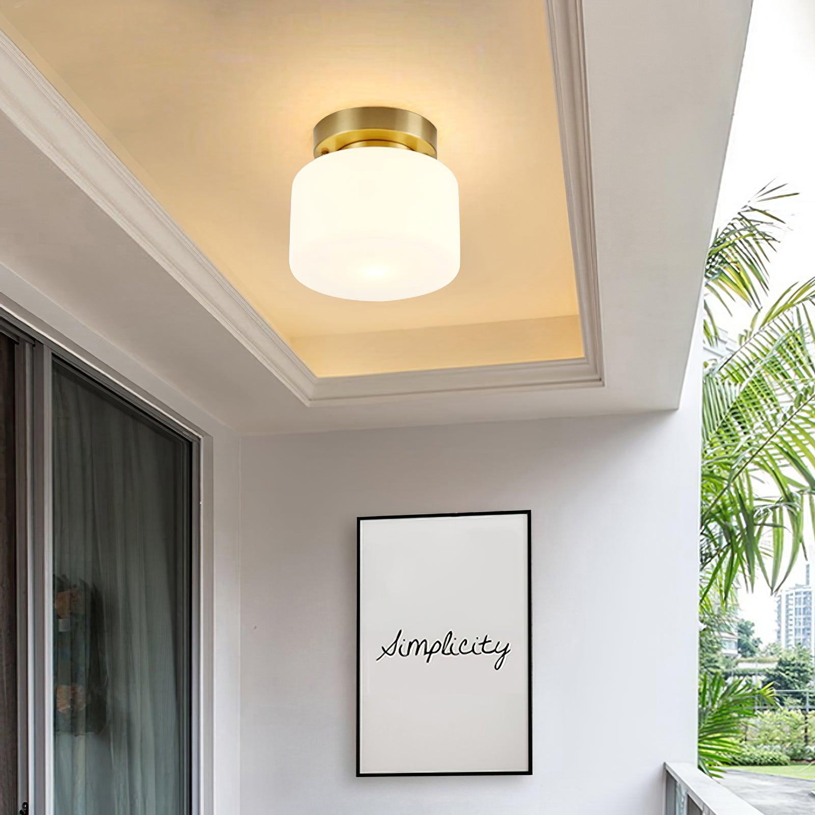 Elsilisra Nordisch Kunst Messing Glas Einbau Deckenleuchte-Letslighting