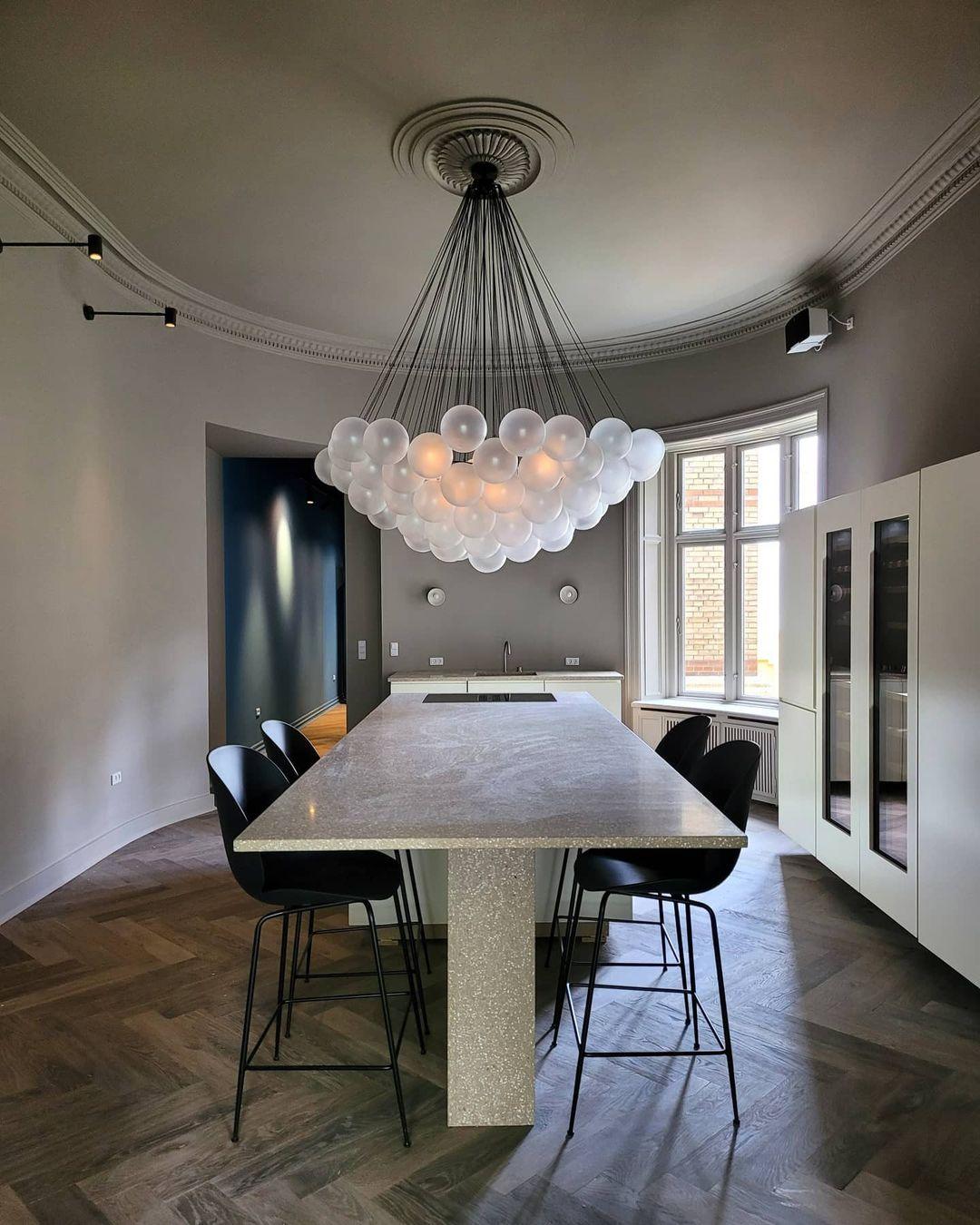 Lustra Kronleuchter Bubble Milchglas-Letslighting