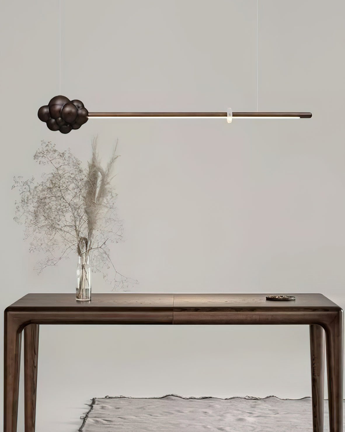 Lustra Pendelleuchte Holzstab Wolke Minimalistisch-Letslighting