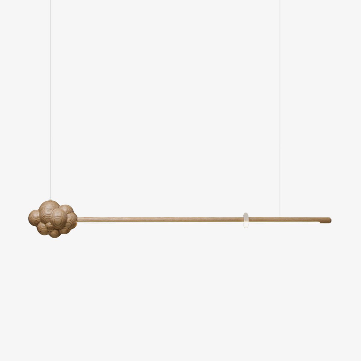 Lustra Pendelleuchte Holzstab Wolke Minimalistisch-Letslighting