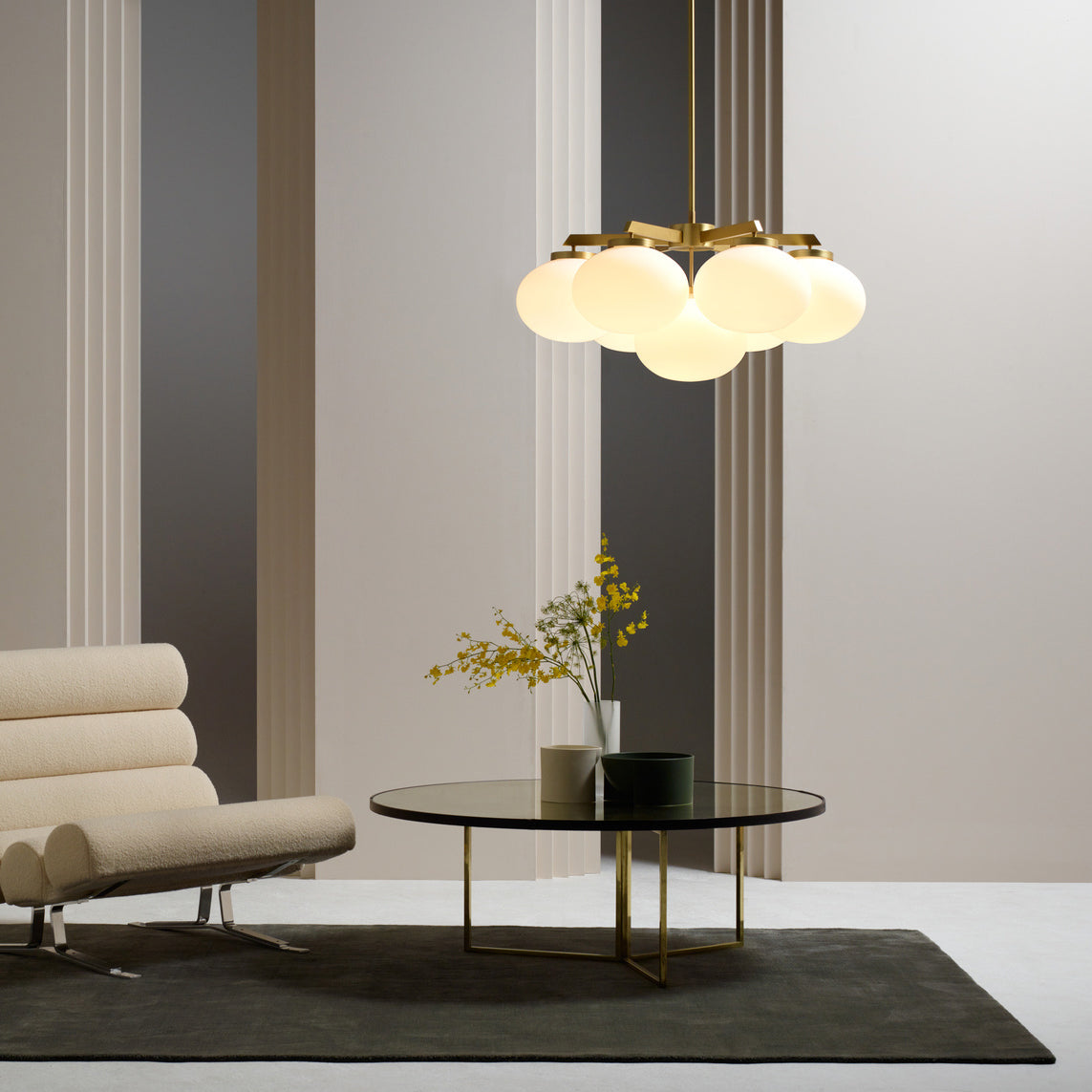 Edge Eleganter Messing-Glas-Kronleuchter-Letslighting