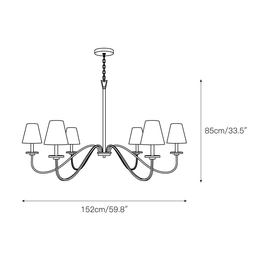 Flux Industrieller Vintage Messing-Stoff-Kronleuchter-Letslighting