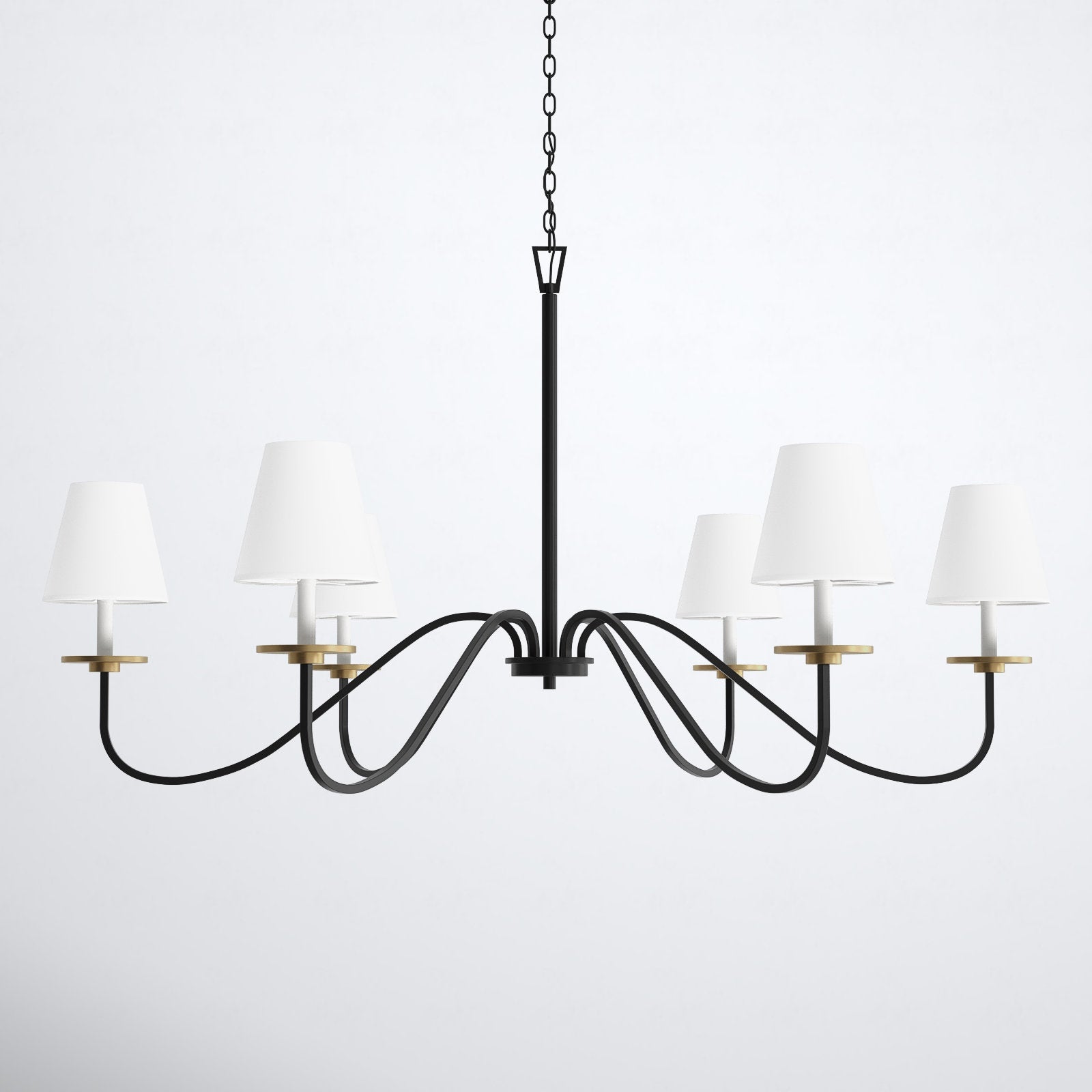 Flux Industrieller Vintage Messing-Stoff-Kronleuchter-Letslighting