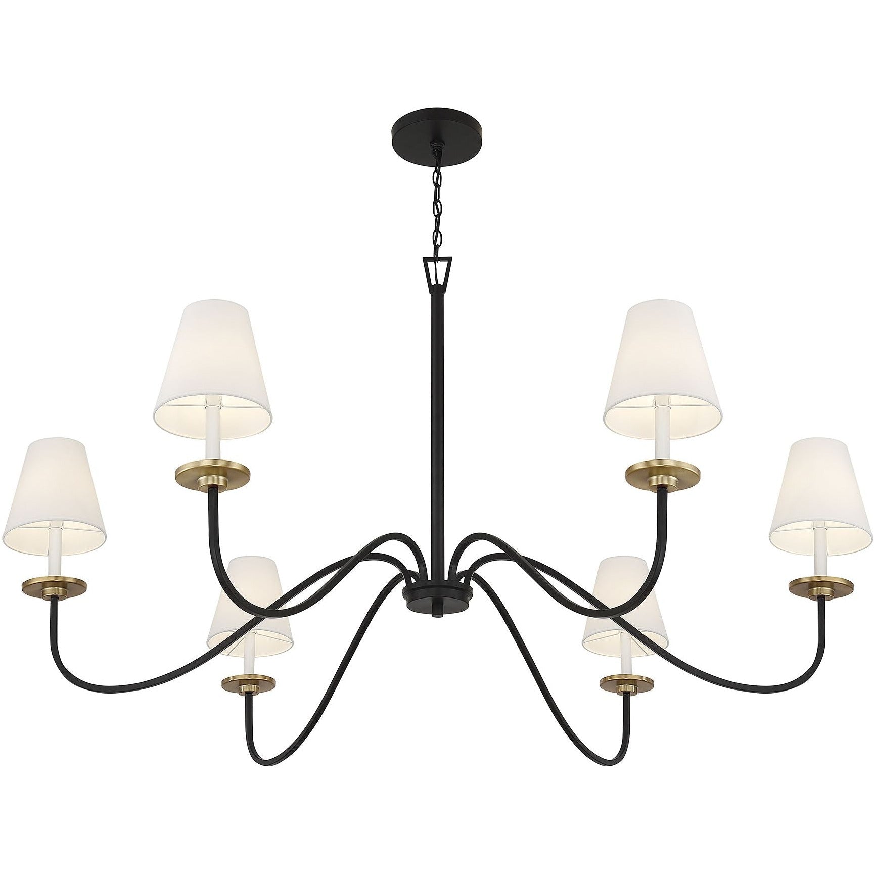 Flux Industrieller Vintage Messing-Stoff-Kronleuchter-Letslighting