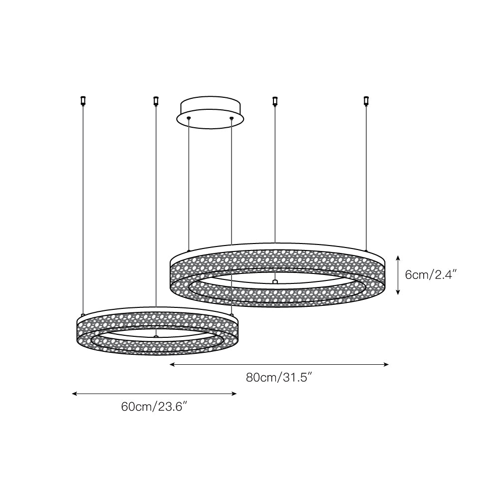 Idyll Harz Minimalistisch Rund LED Kronleuchter-Letslighting