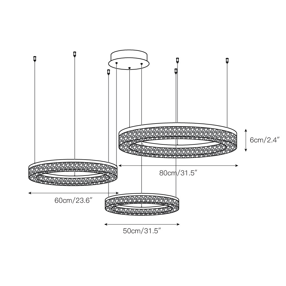 Idyll Harz Minimalistisch Rund LED Kronleuchter-Letslighting