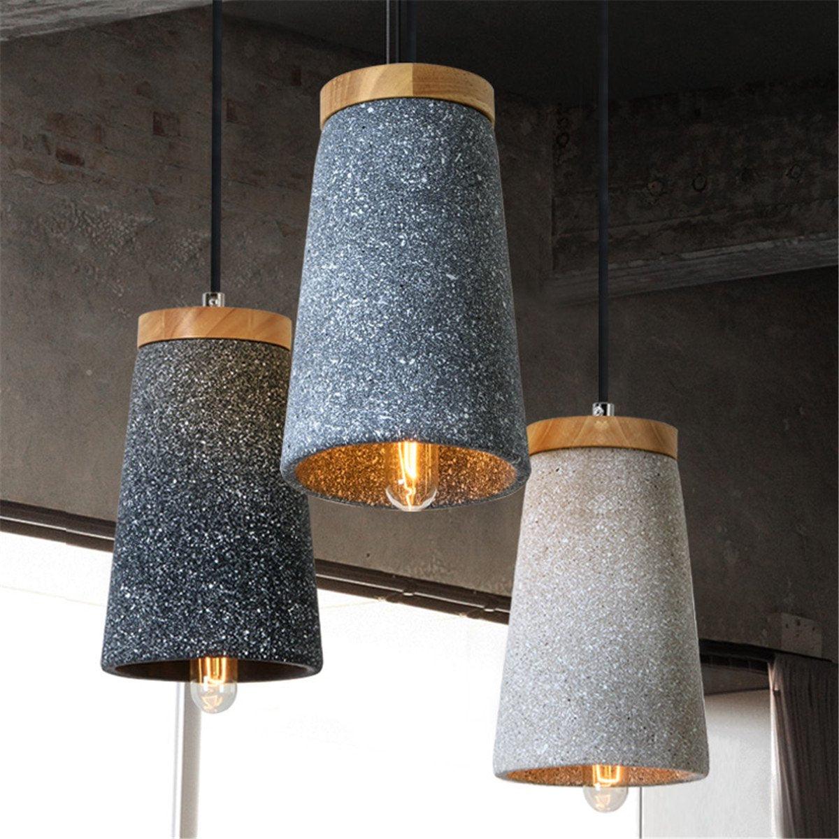 Althere Holz Zement Pendelleuchte Leuchte-Letslighting