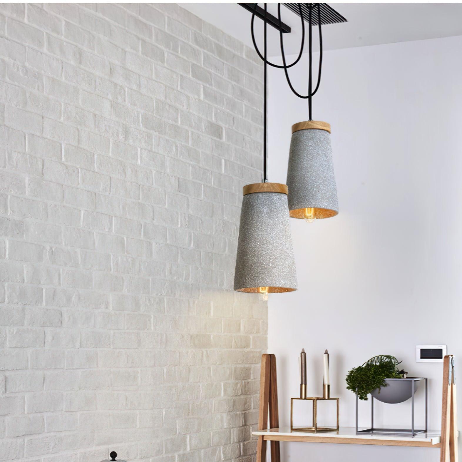 Althere Holz Zement Pendelleuchte Leuchte-Letslighting