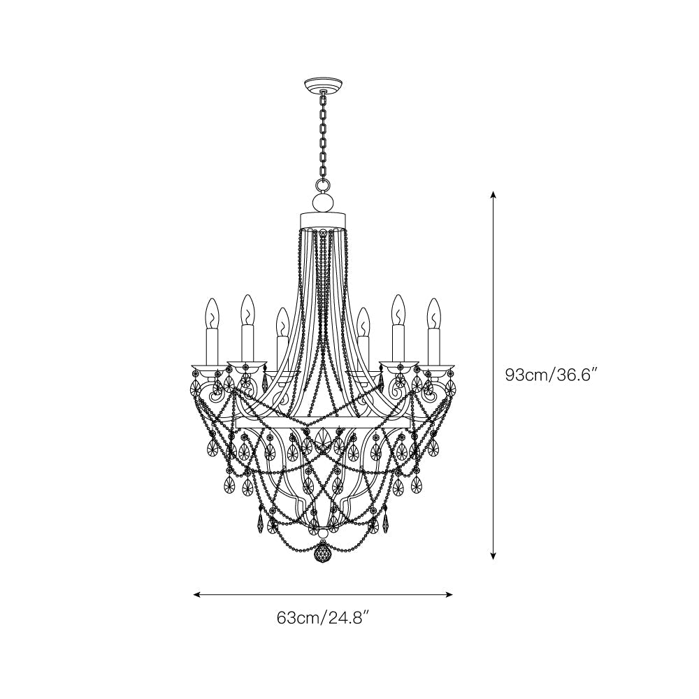 Luster Traditioneller industrieller Vintage-Kristallleuchter-Letslighting