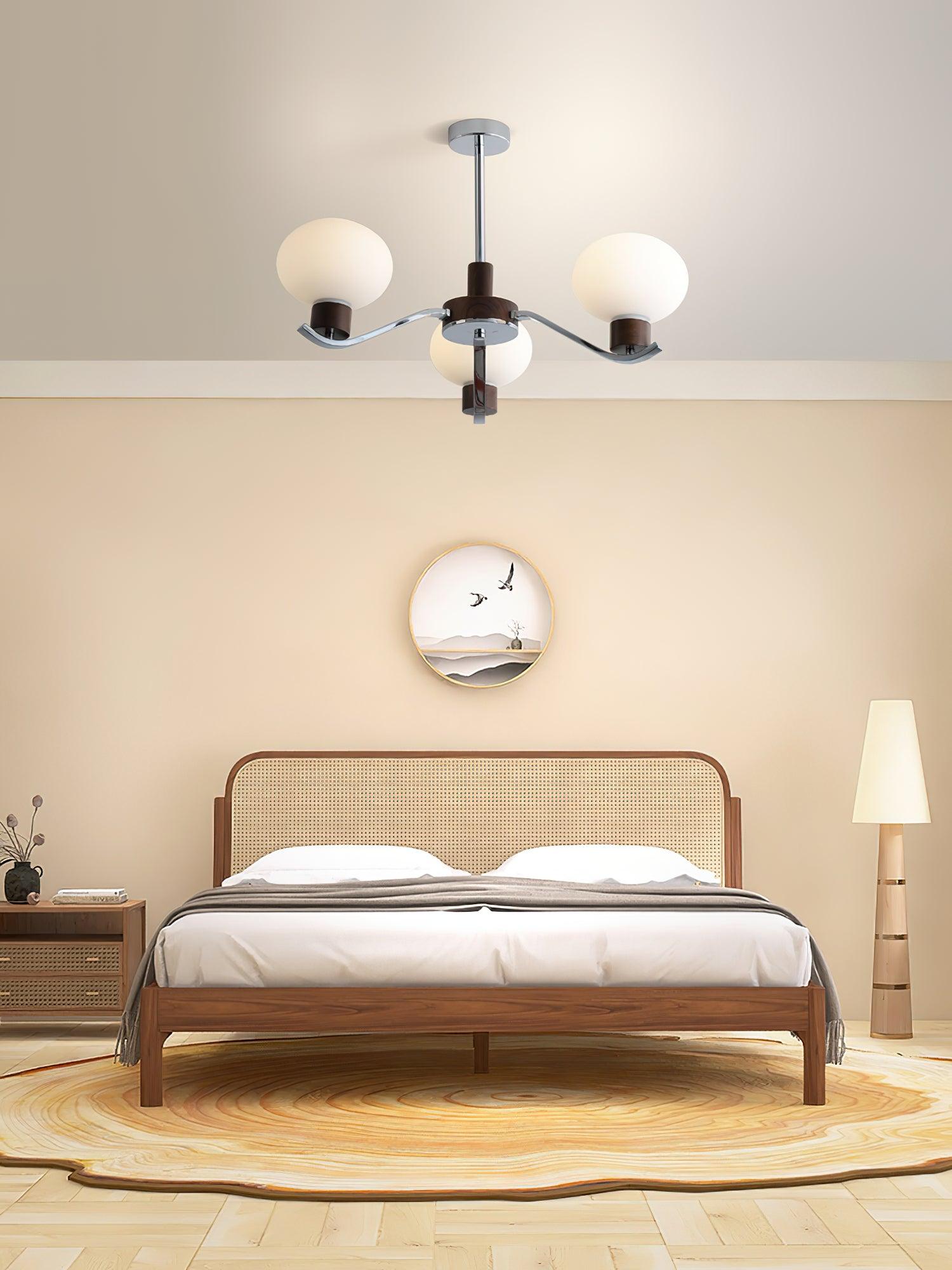 Lustra Kronleuchter Chrom Walnuss Elegant-Letslighting