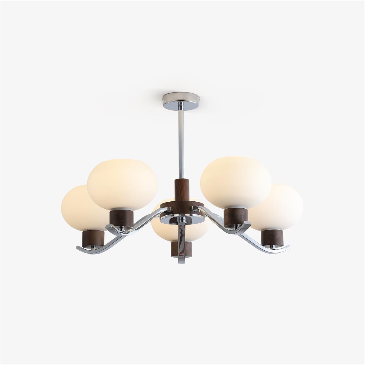 Lustra Kronleuchter Chrom Walnuss Elegant-Letslighting