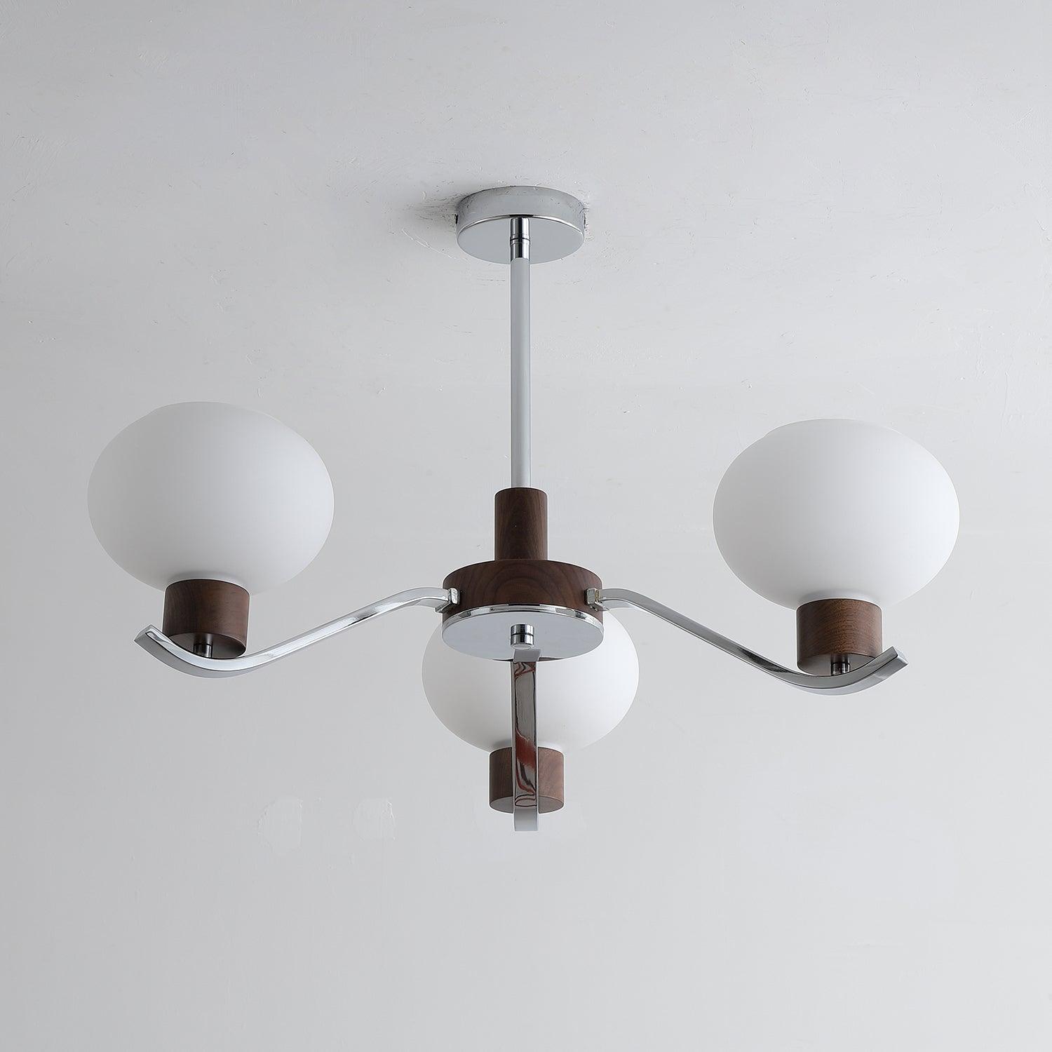 Lustra Kronleuchter Chrom Walnuss Elegant-Letslighting