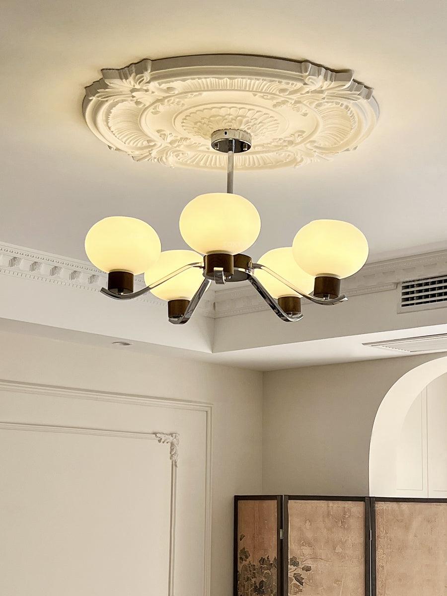 Lustra Kronleuchter Chrom Walnuss Elegant-Letslighting