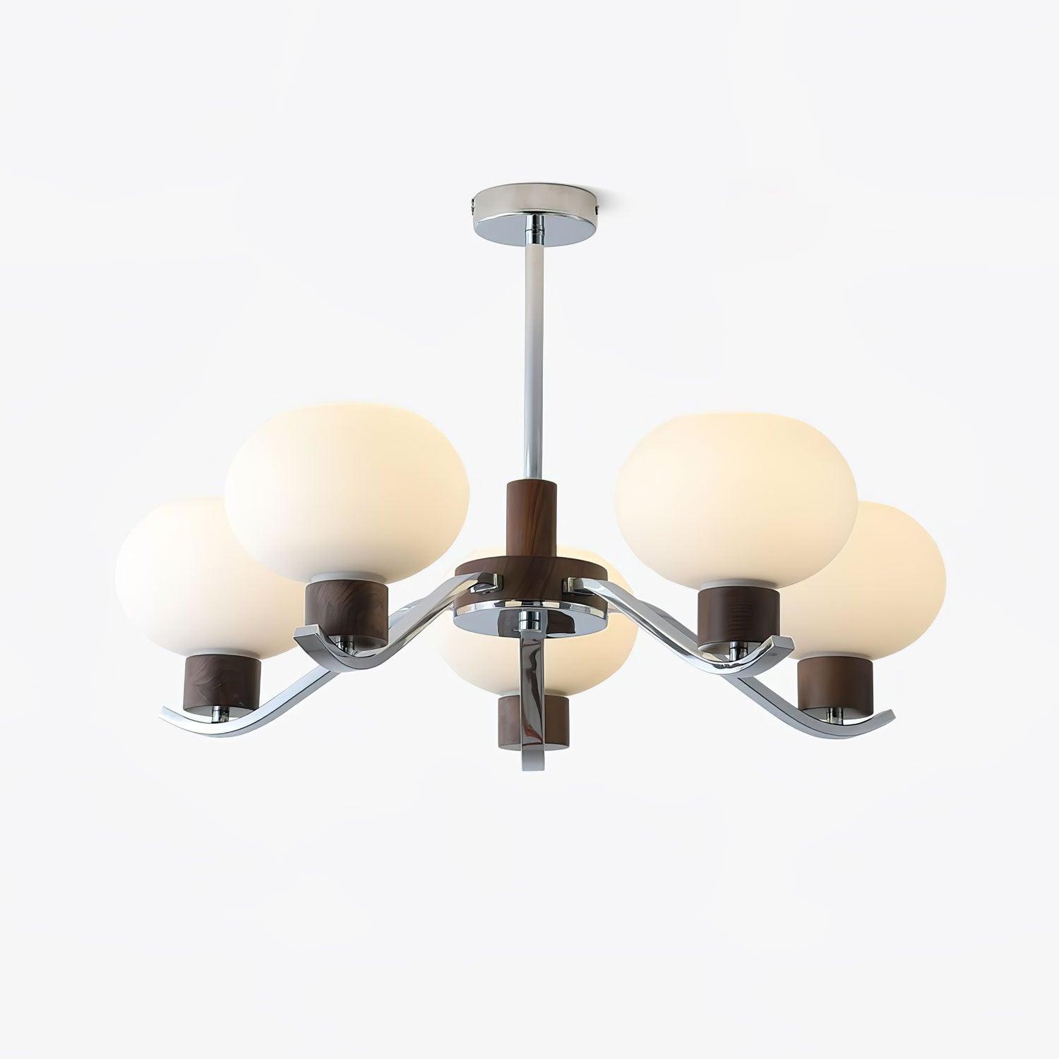 Lustra Kronleuchter Chrom Walnuss Elegant-Letslighting