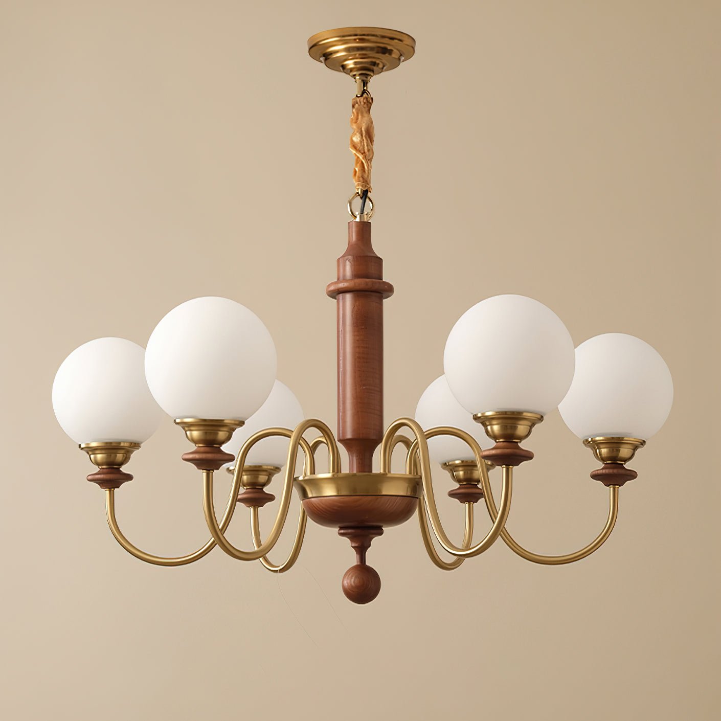Nyvinia Vintage Kronleuchter aus Messing und Glas-Letslighting