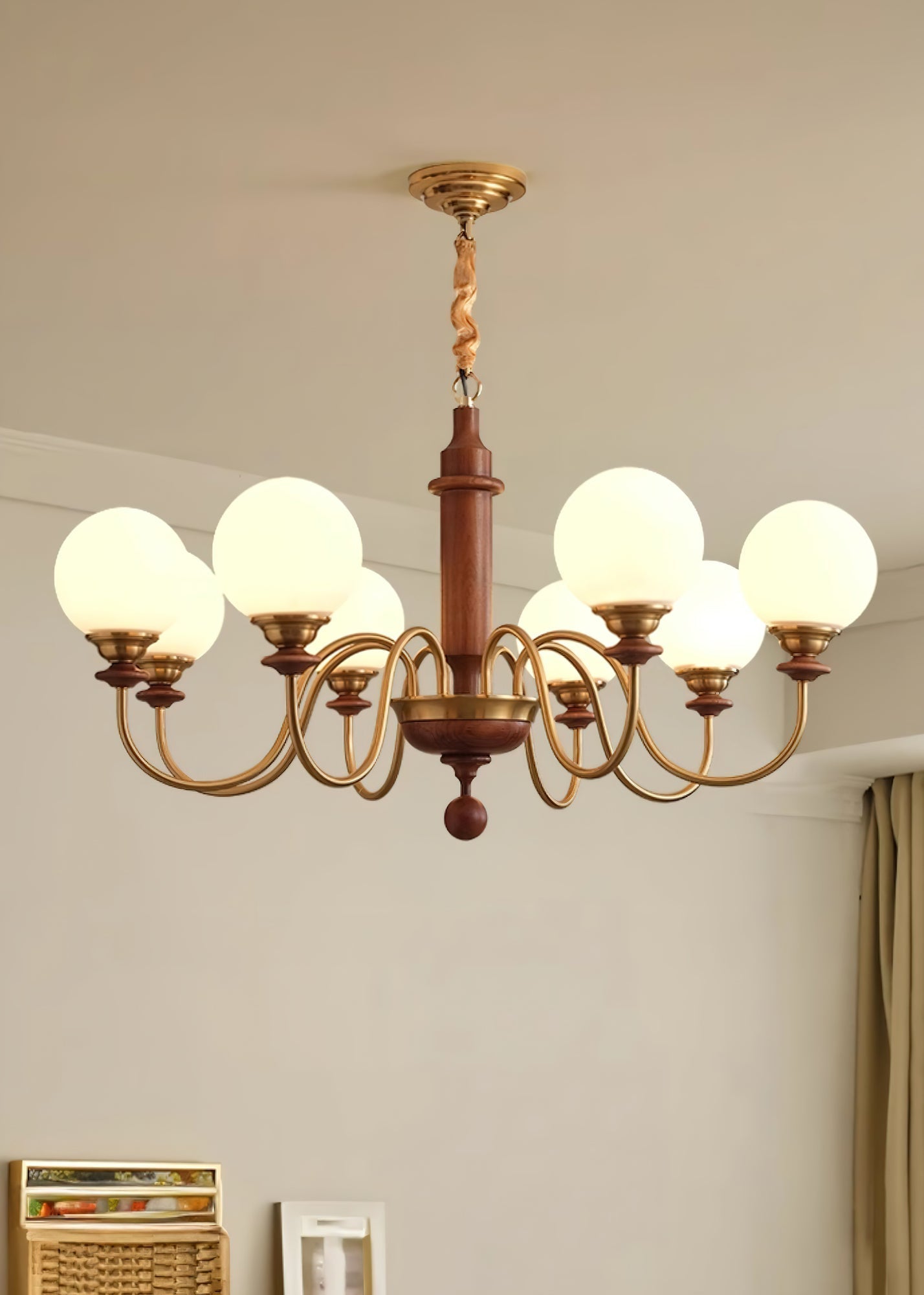 Nyvinia Vintage Kronleuchter aus Messing und Glas-Letslighting