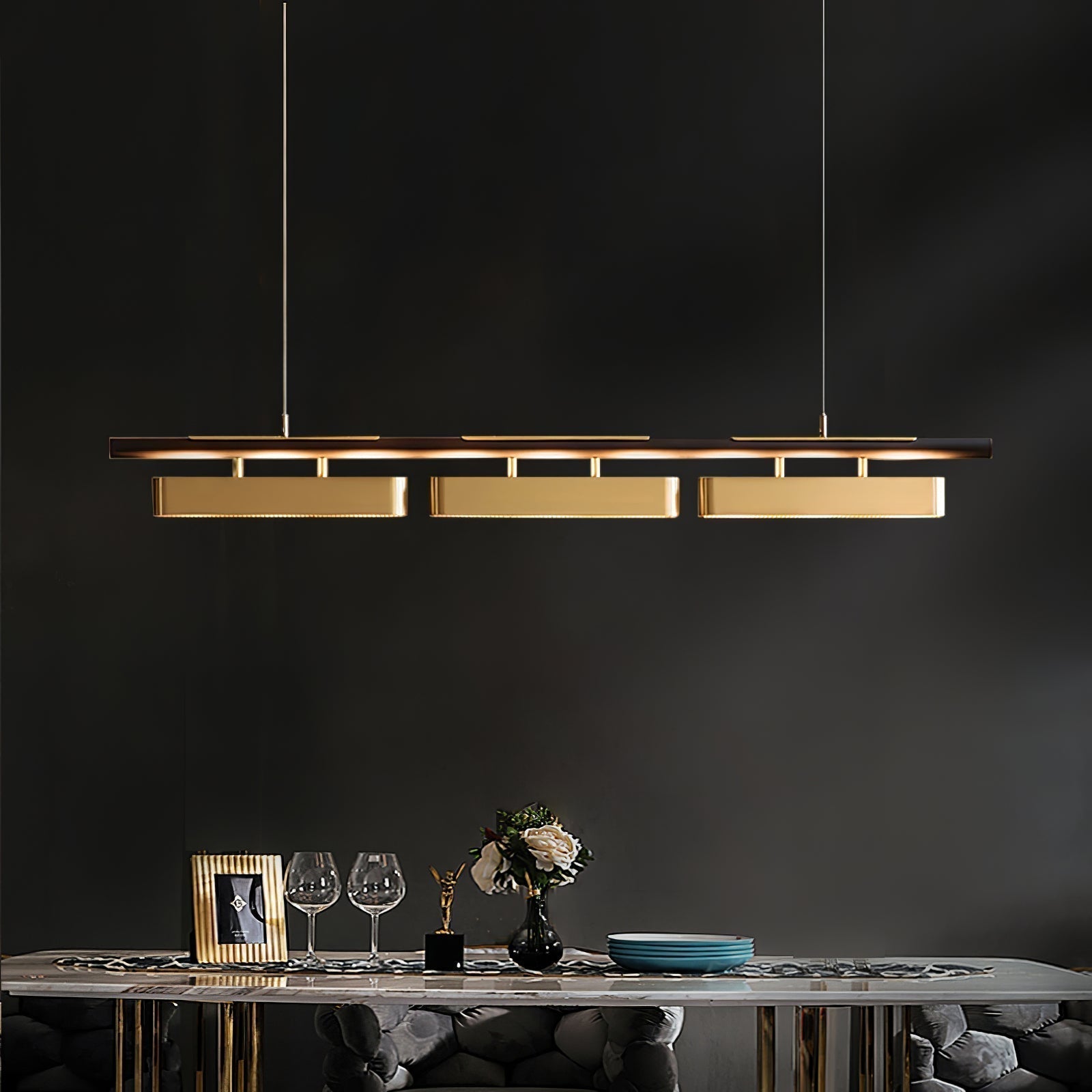 Elarain Pendelleuchte Messing Minimalistisch-Letslighting