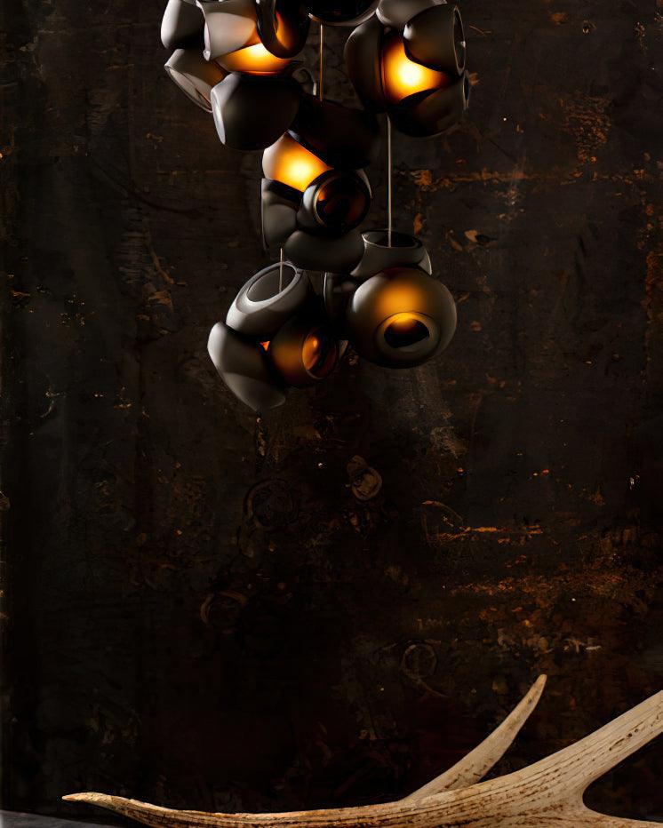 Zamarir Bubbles Cluster Metal Glass Pendant Light - Blowlighting