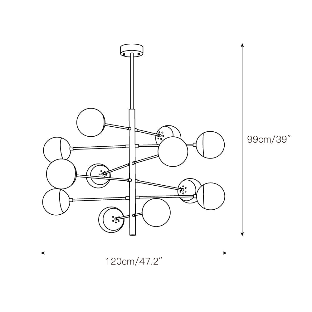 Ultra Modern Minimalist Brass Metal Glass Chandelier - Letslighting