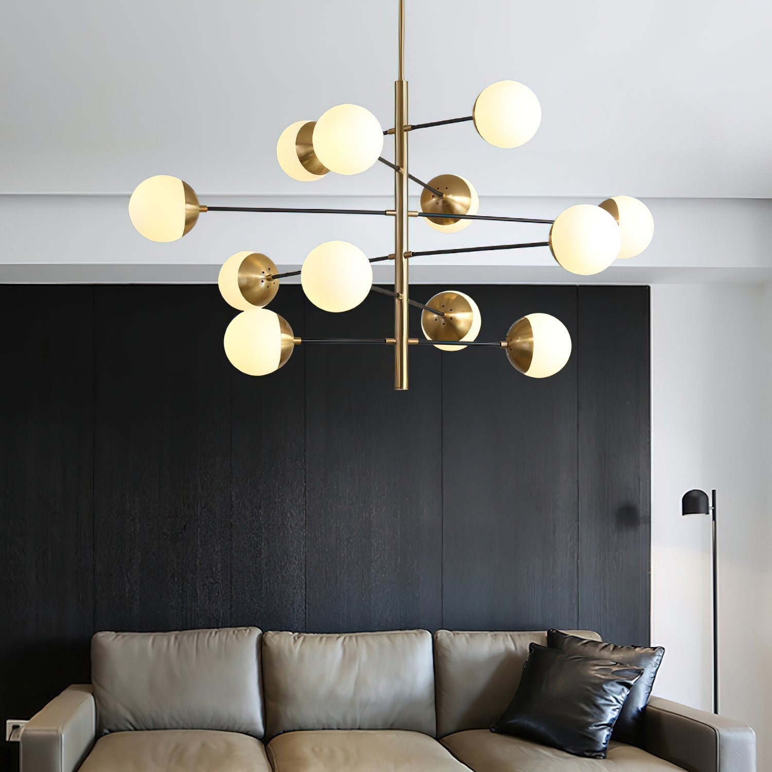 Ultra Modern Minimalist Brass Metal Glass Chandelier - Letslighting