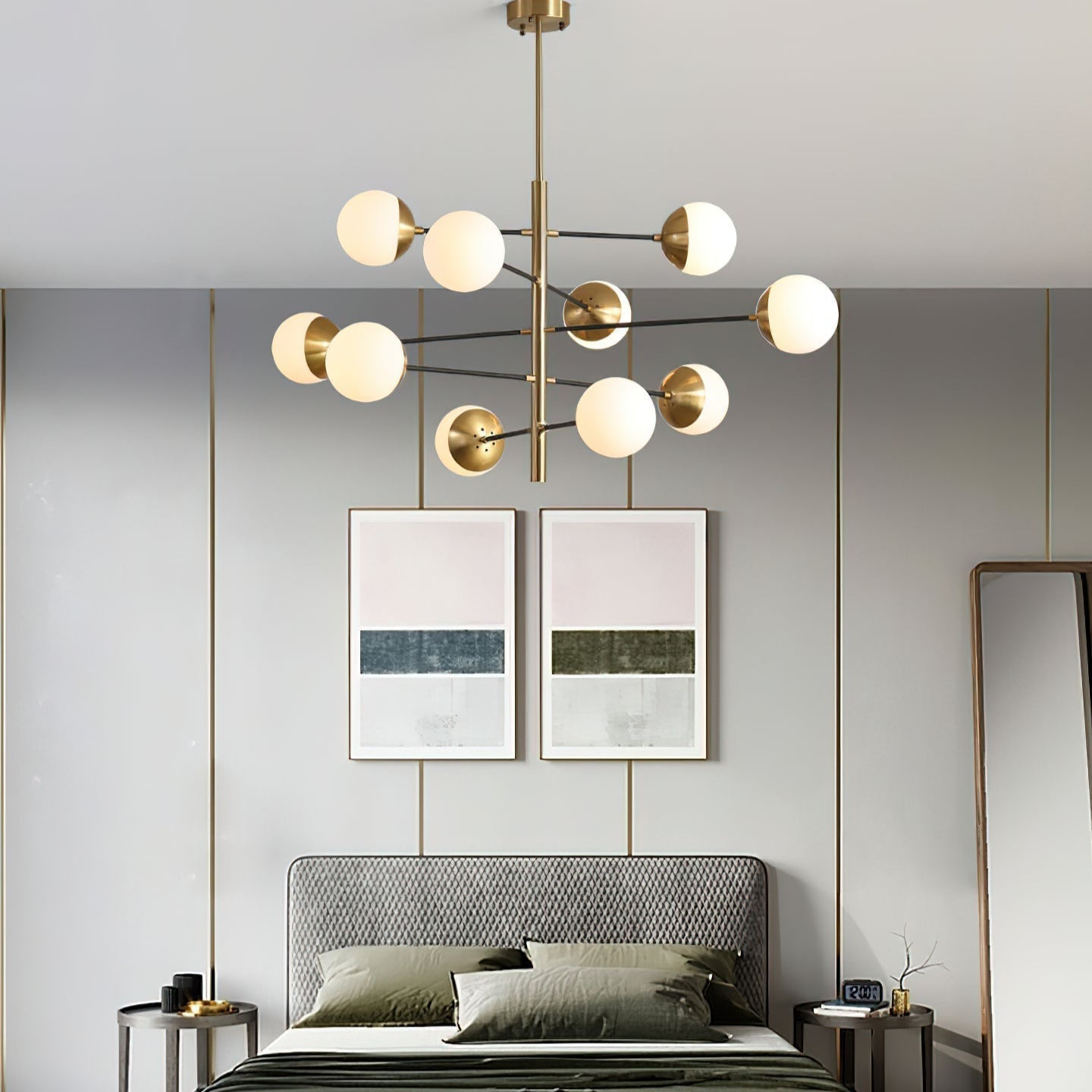 Ultra Modern Minimalist Brass Metal Glass Chandelier - Letslighting