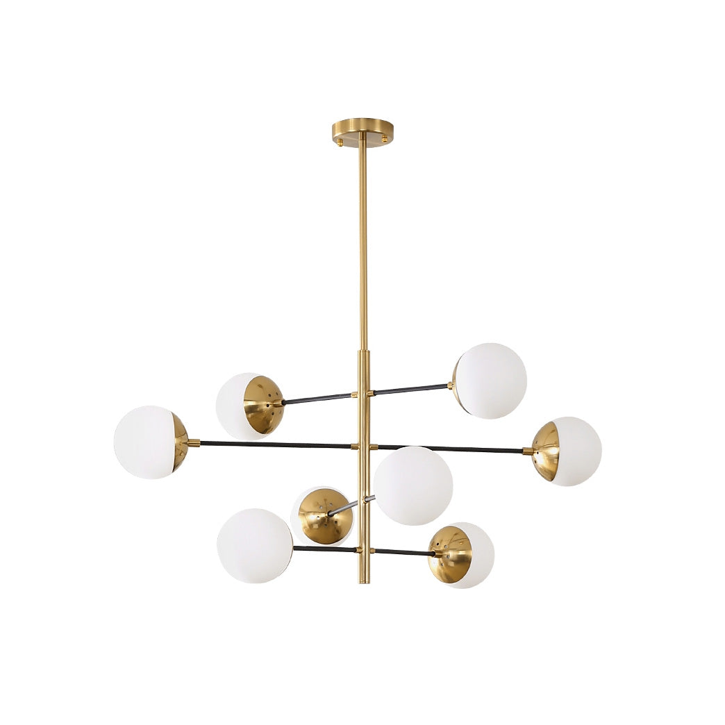 Ultra Modern Minimalist Brass Metal Glass Chandelier - Letslighting