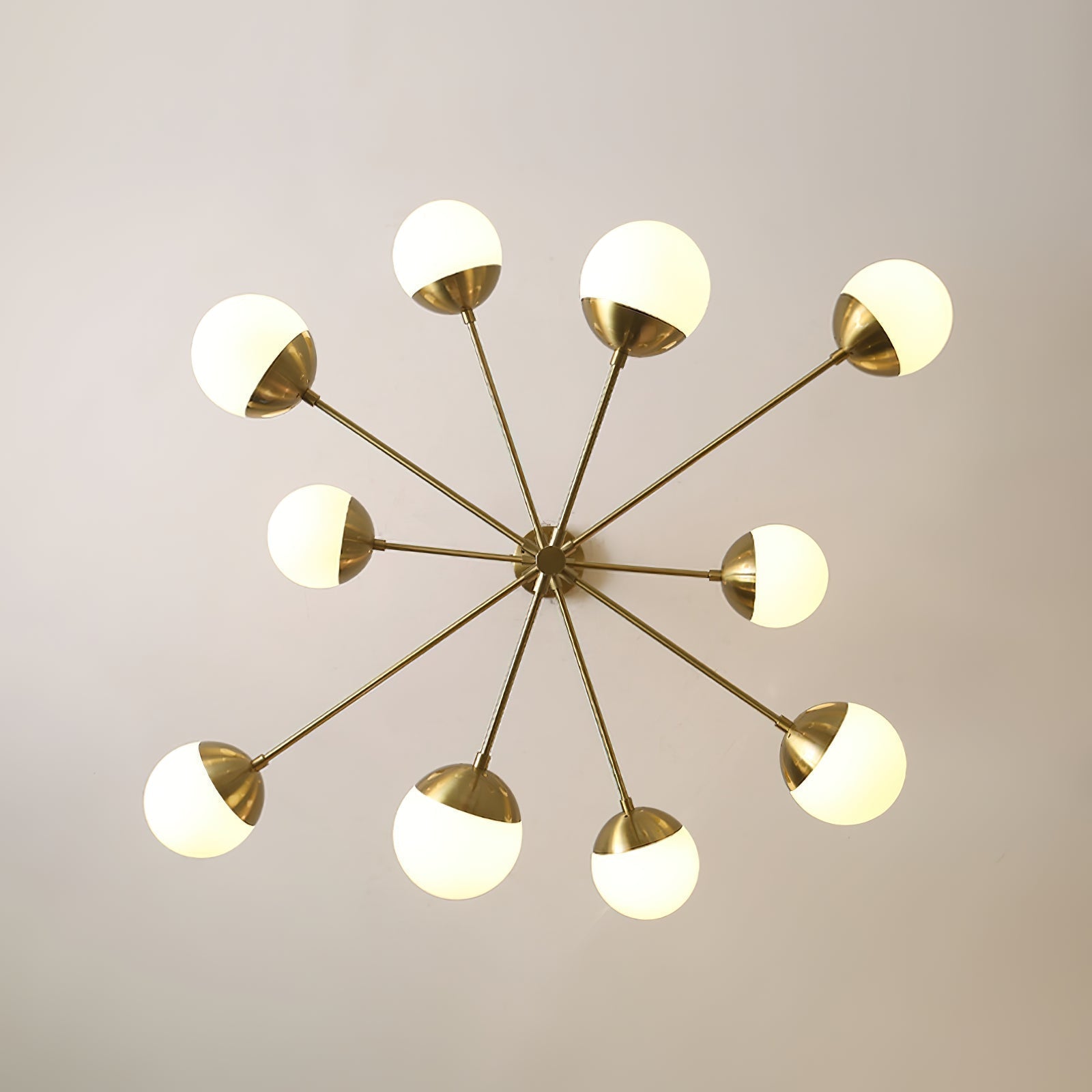 Ultra Modern Minimalist Brass Metal Glass Chandelier - Letslighting