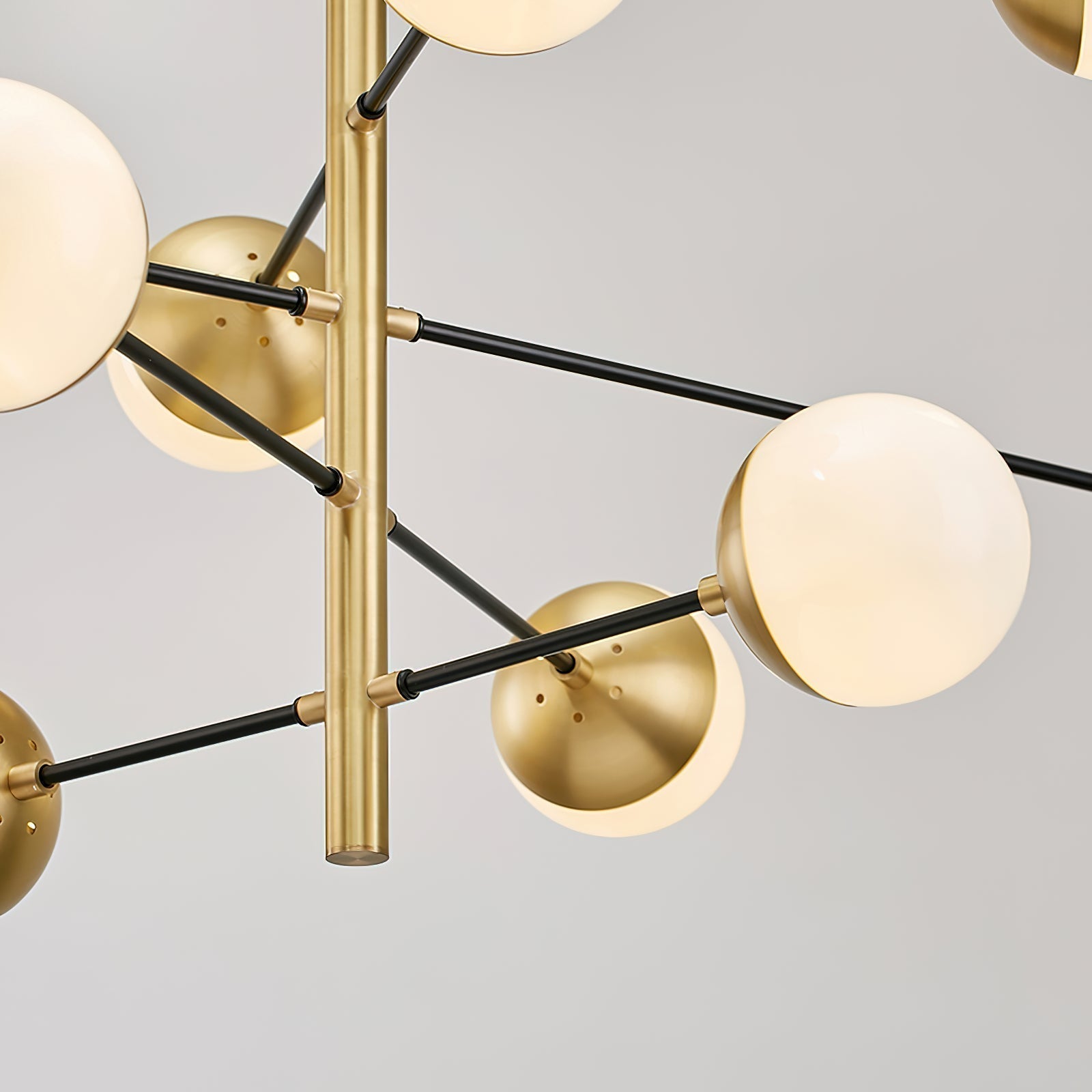 Ultra Modern Minimalist Brass Metal Glass Chandelier - Letslighting